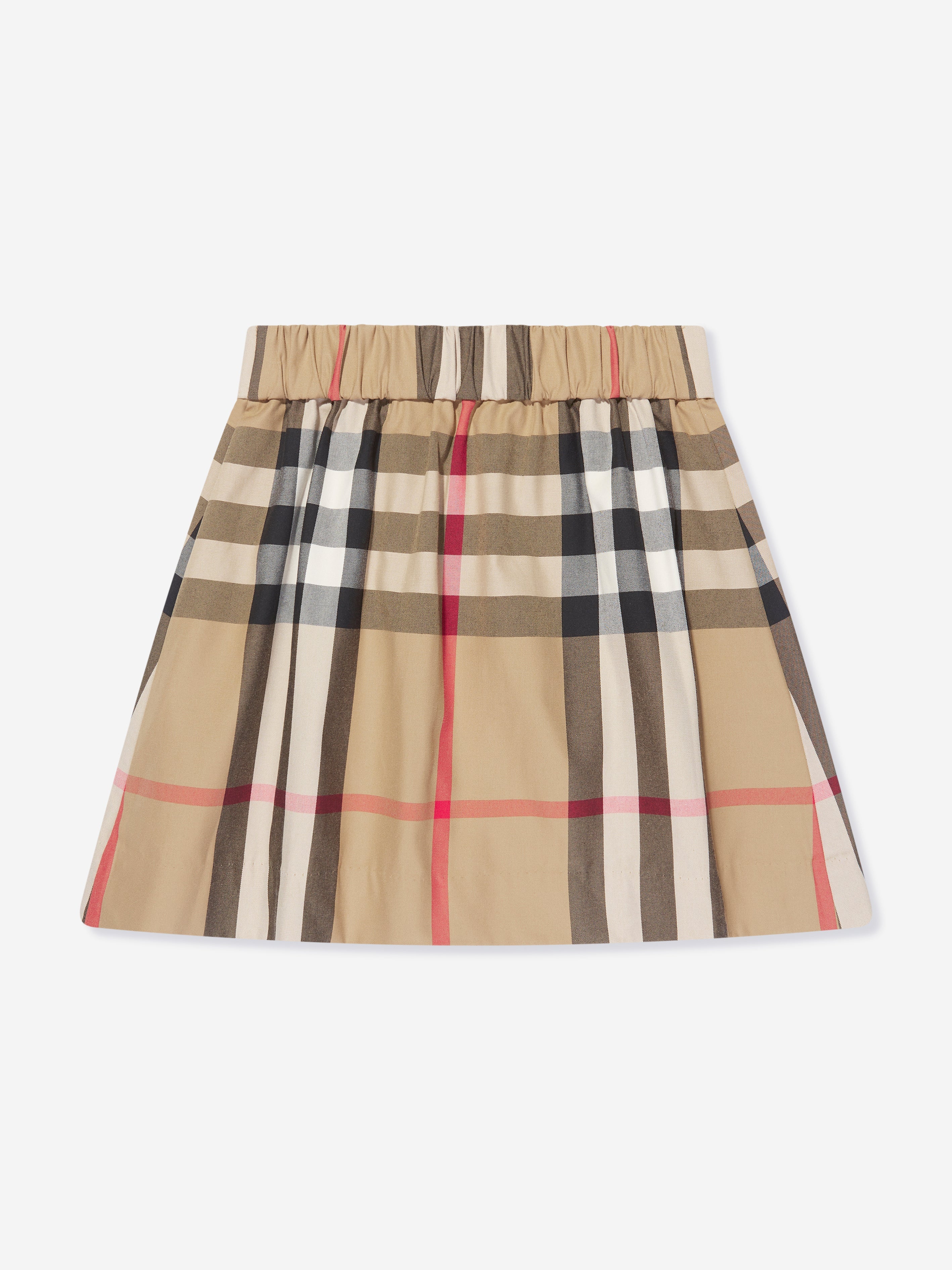 Girls Anjelica Check Skirt in Beige