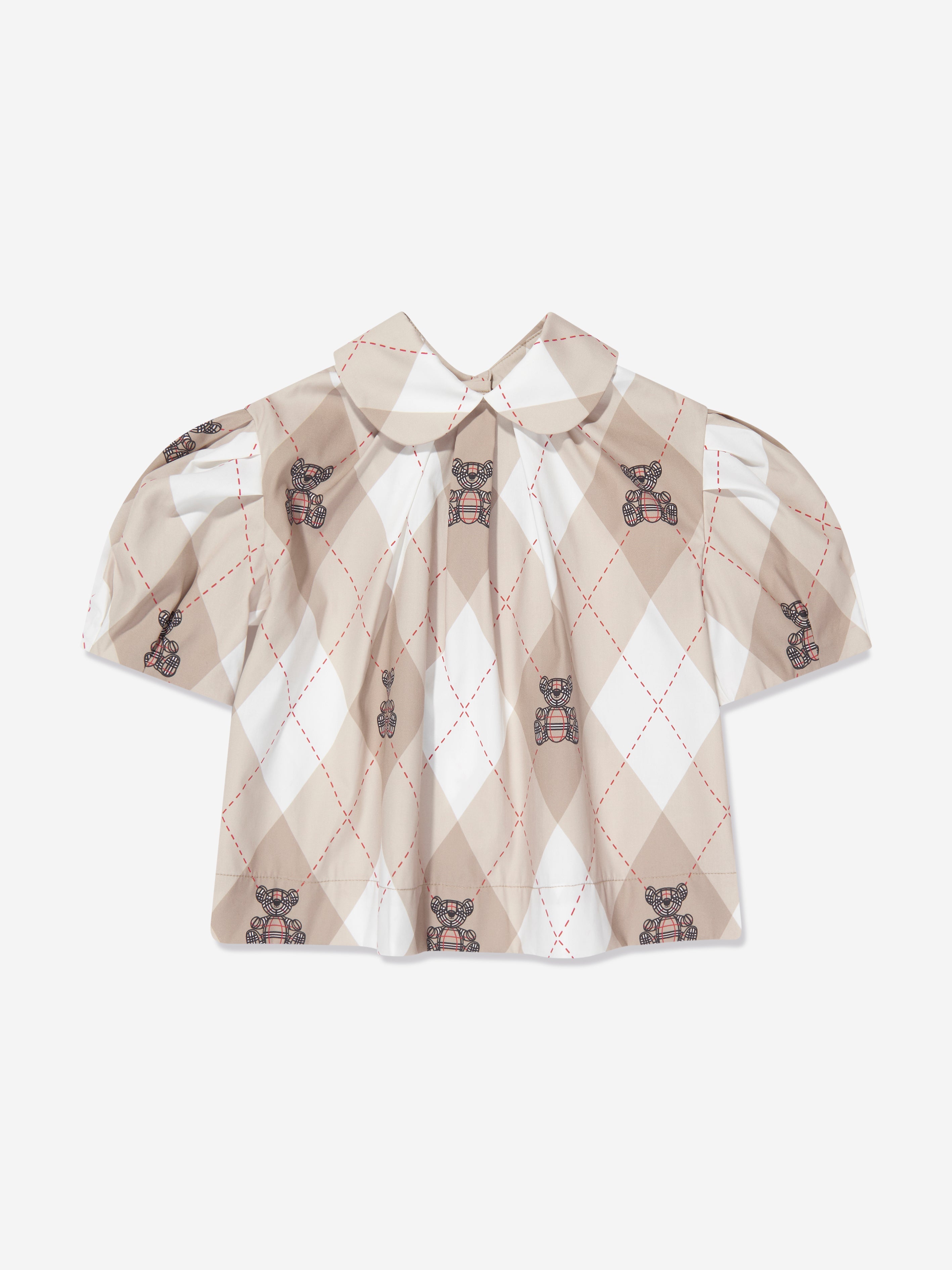 Girls Ada Argyle Blouse in Soft Fawn