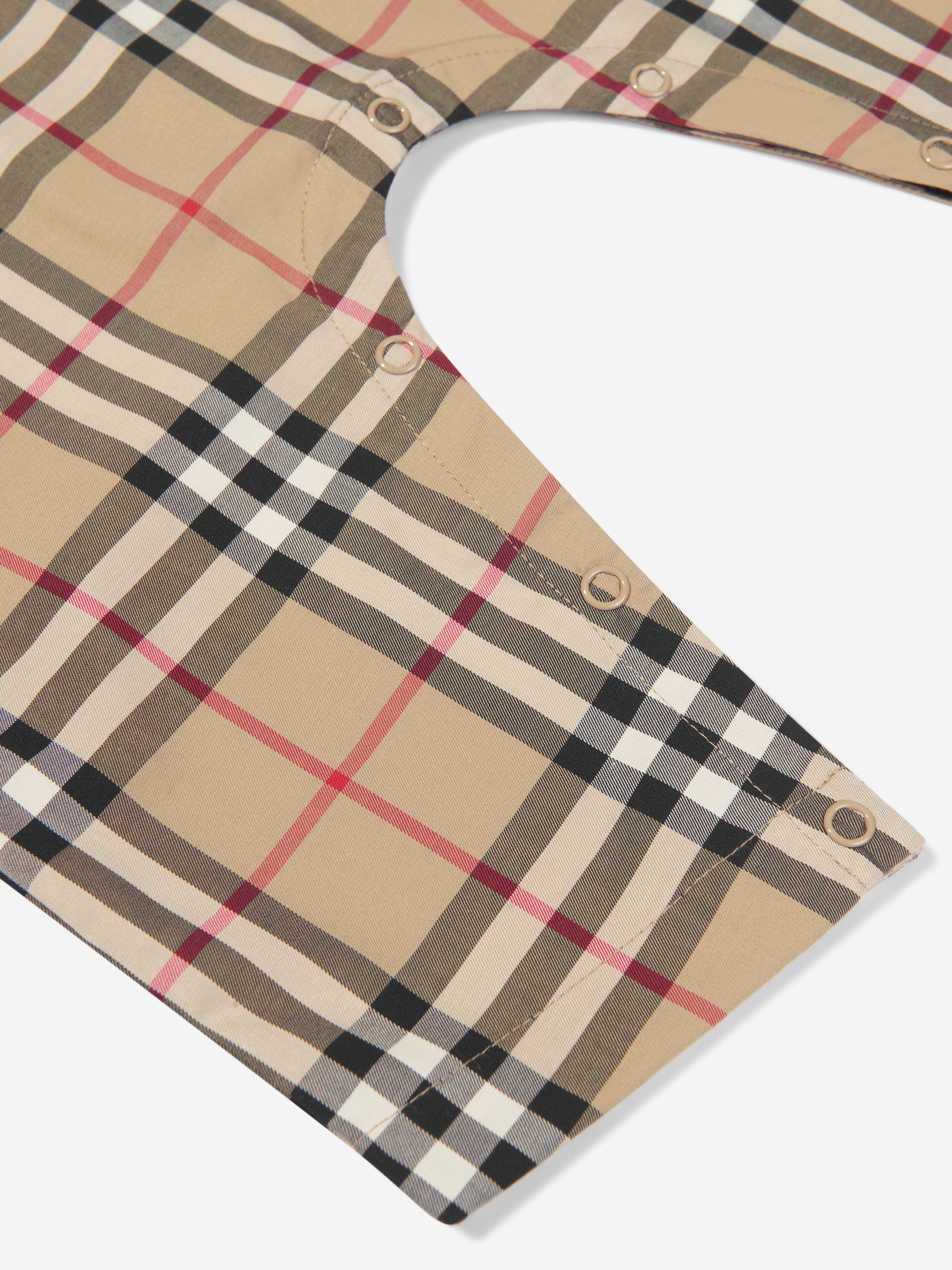 Baby Octavian Romper in Archive Beige Check