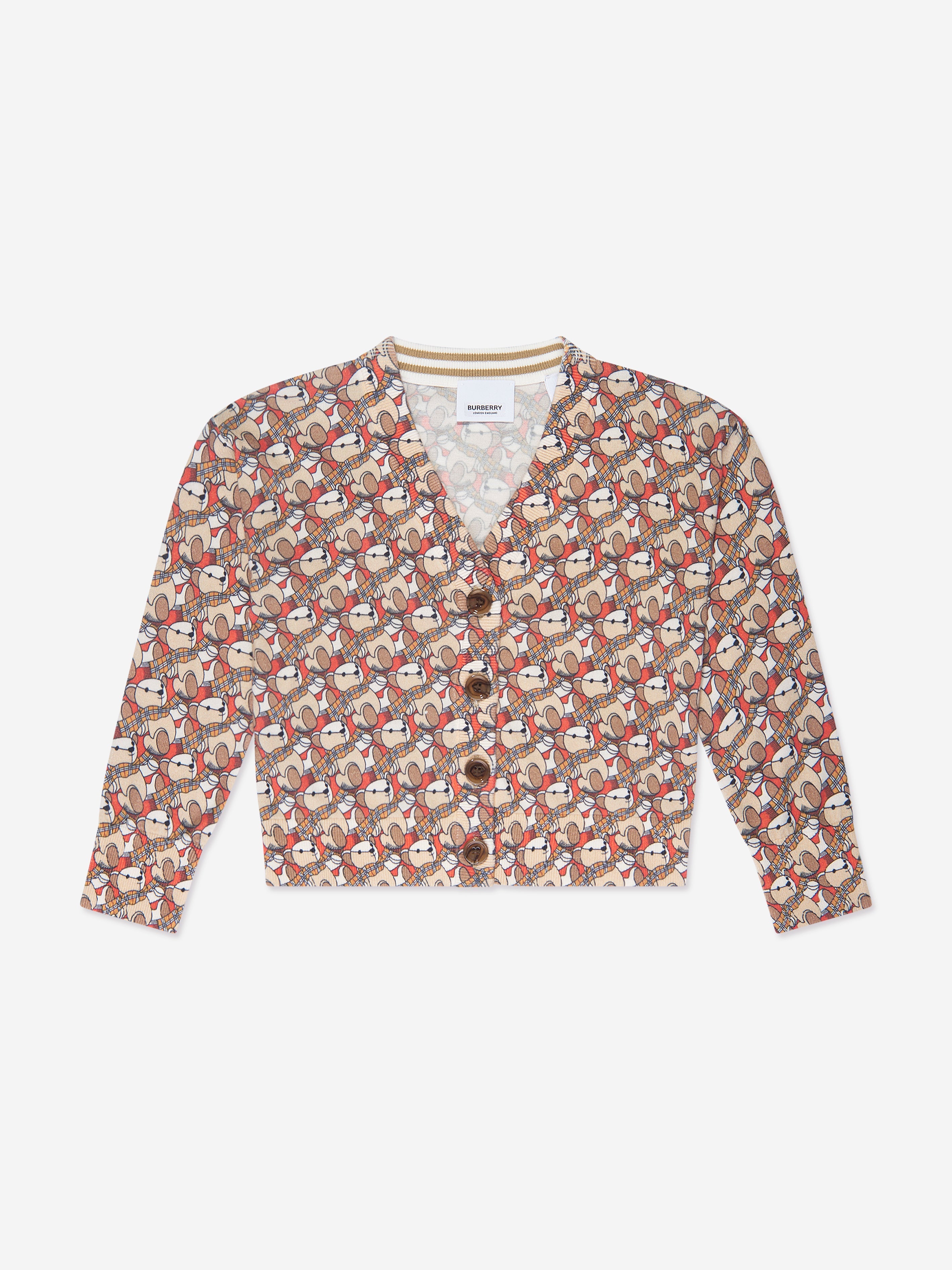Girls Nicolette Bears Cardigan in Beige