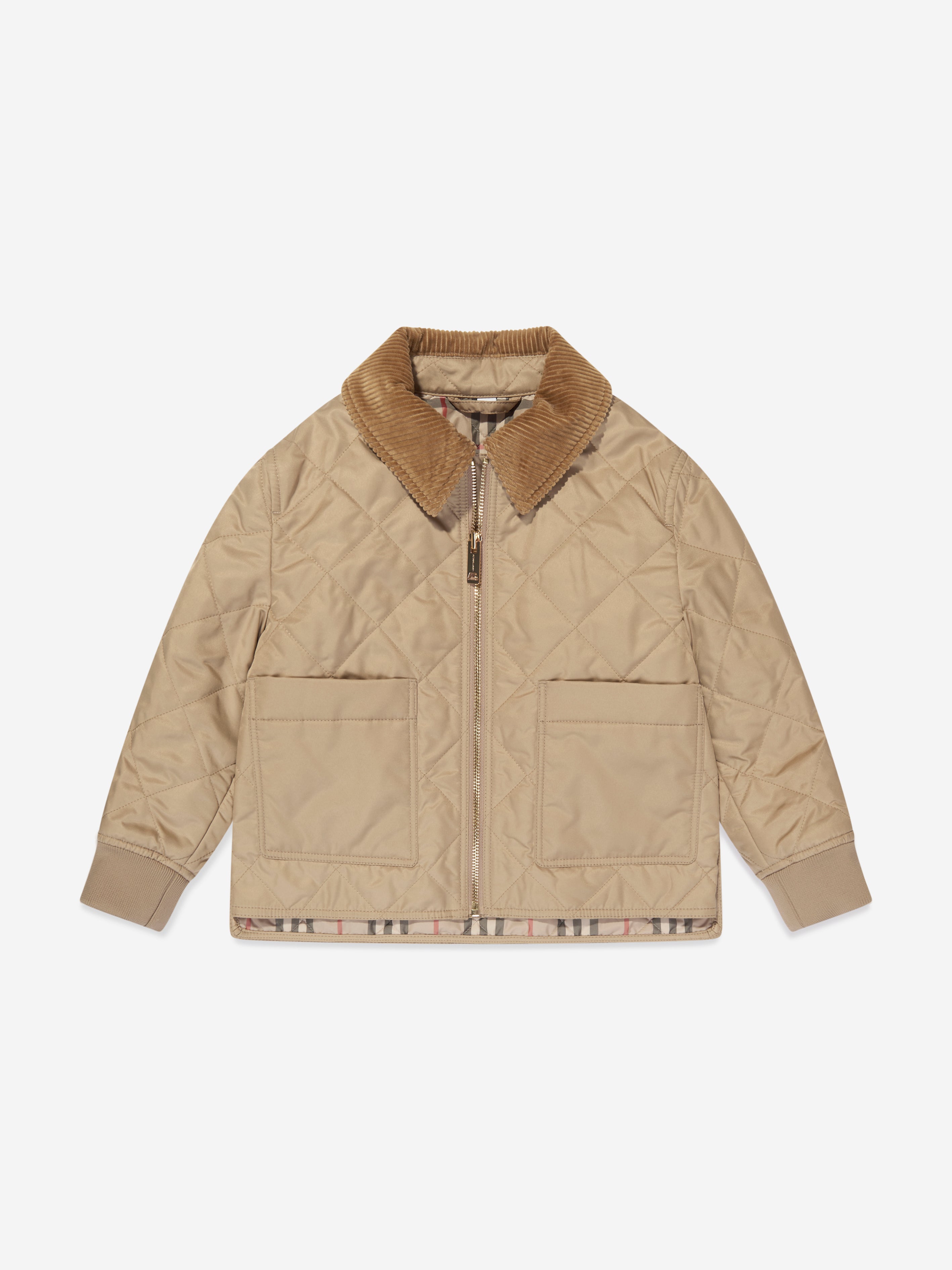 Girls Otis Quilted Coat in Beige