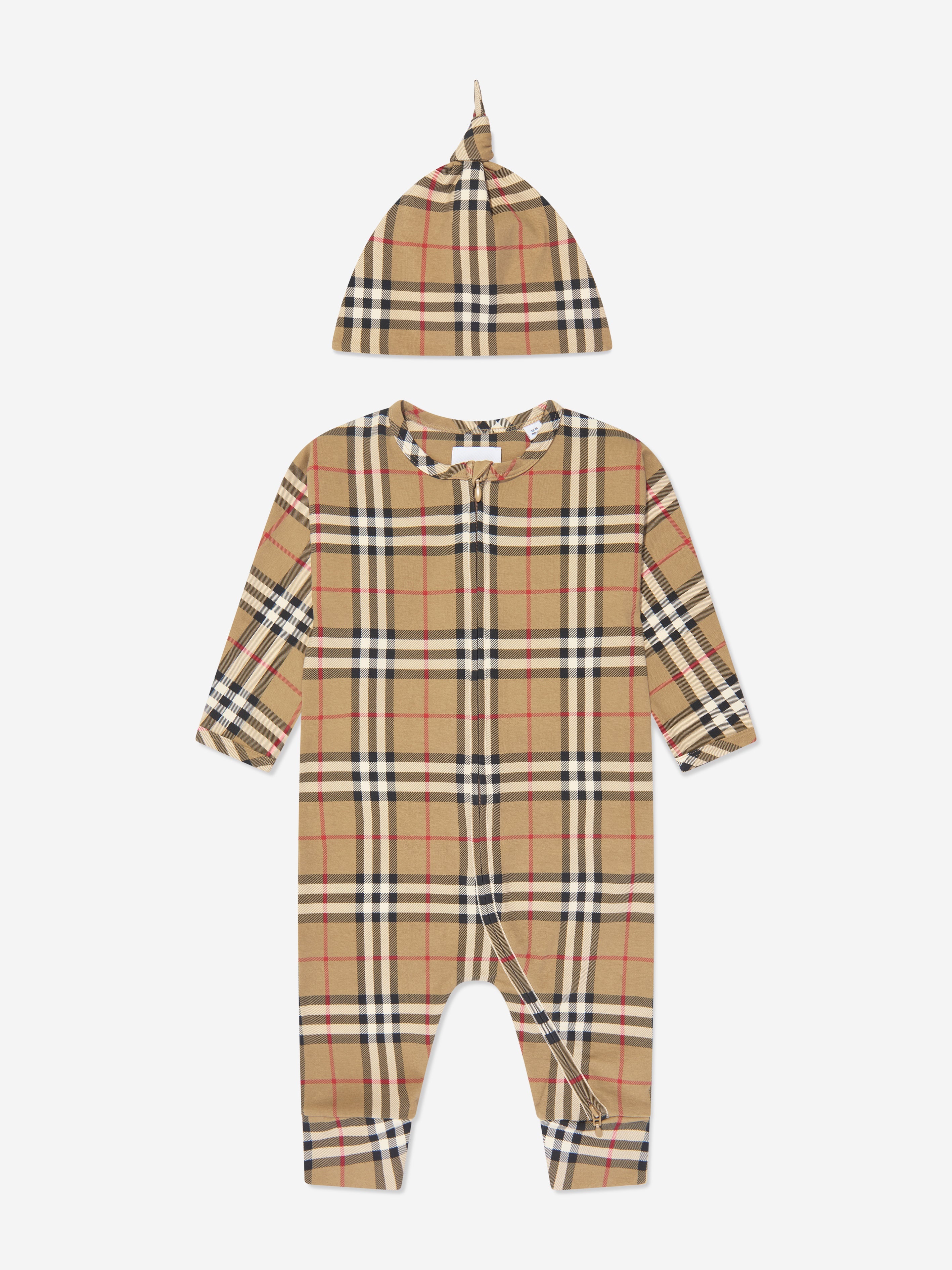 Baby Claude Romper Set in Archive Beige Check