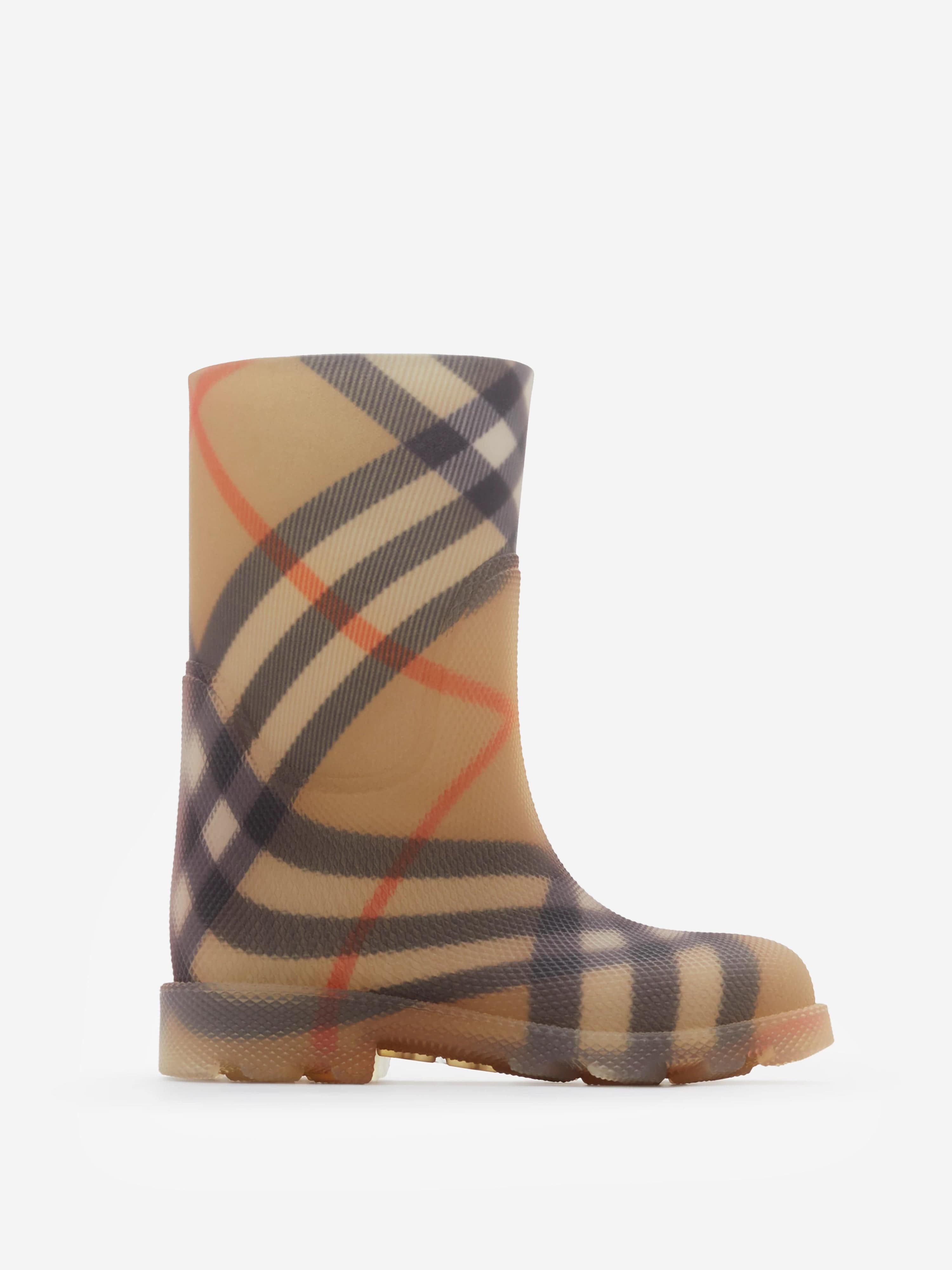 Burberry Kids Rubber Marsh High Boots in Beige