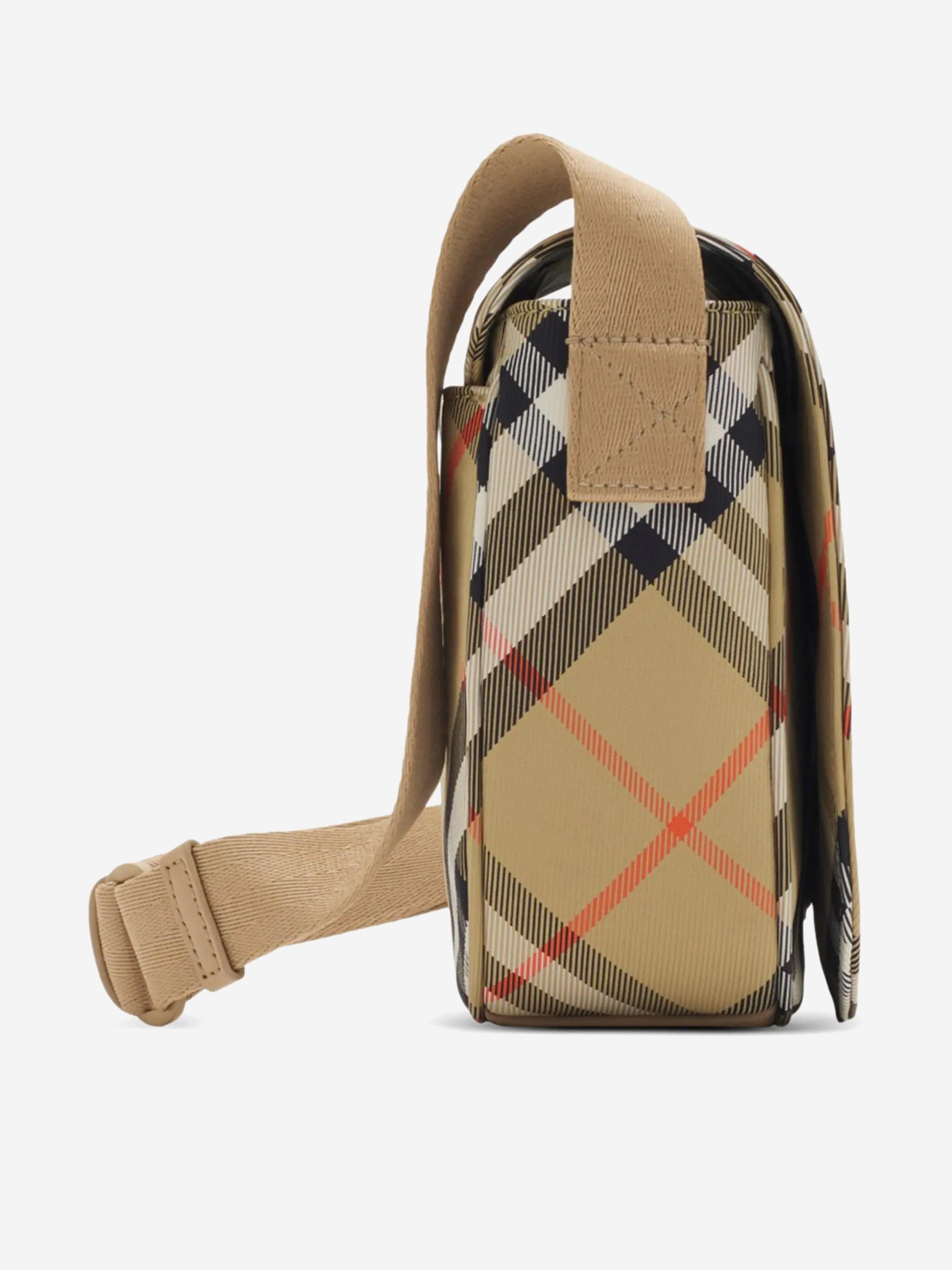 Burberry Girls Check Messenger Bag in Beige (24cm)