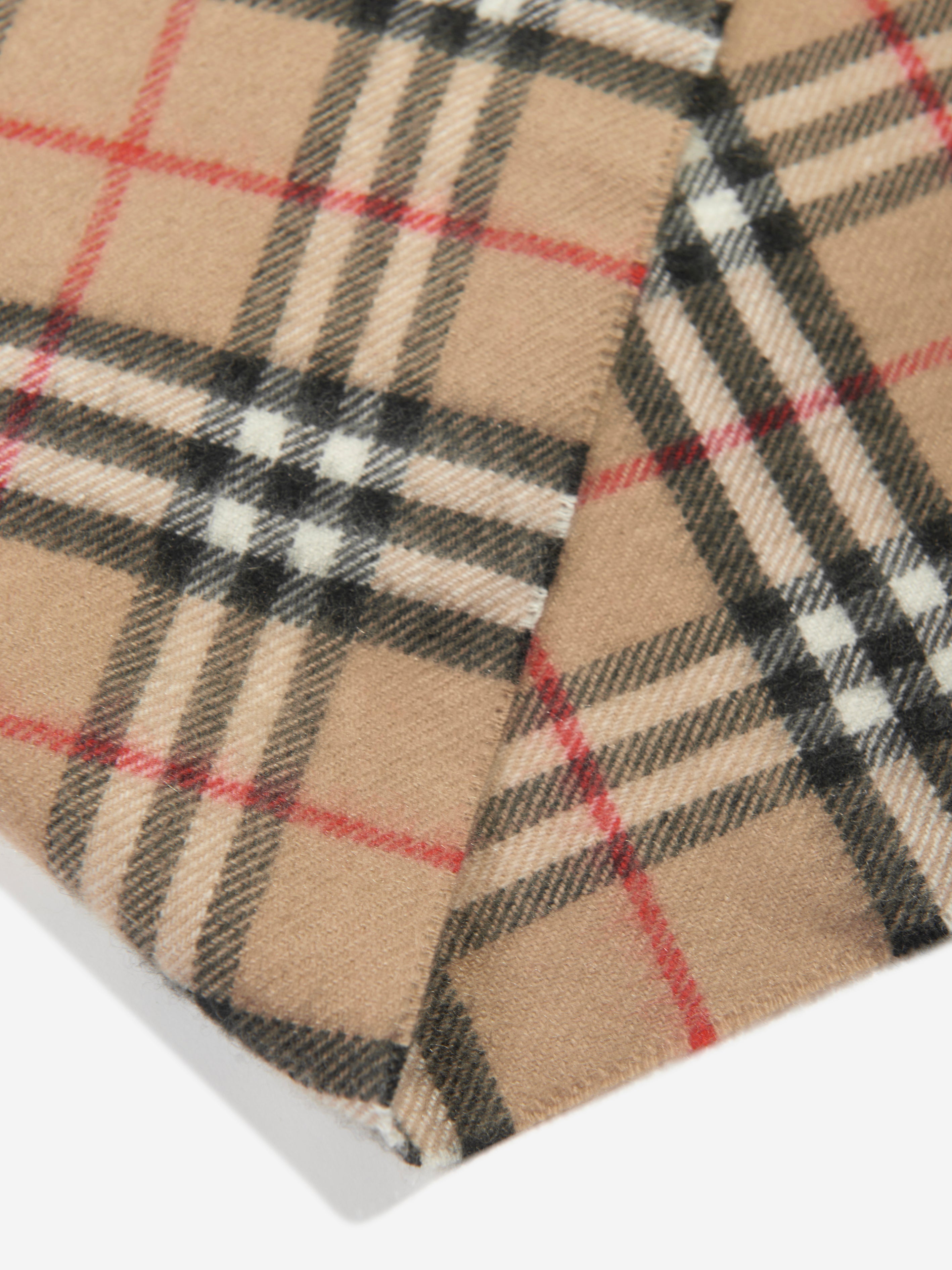 Baby Vintage Check Cashmere Blanket in Beige