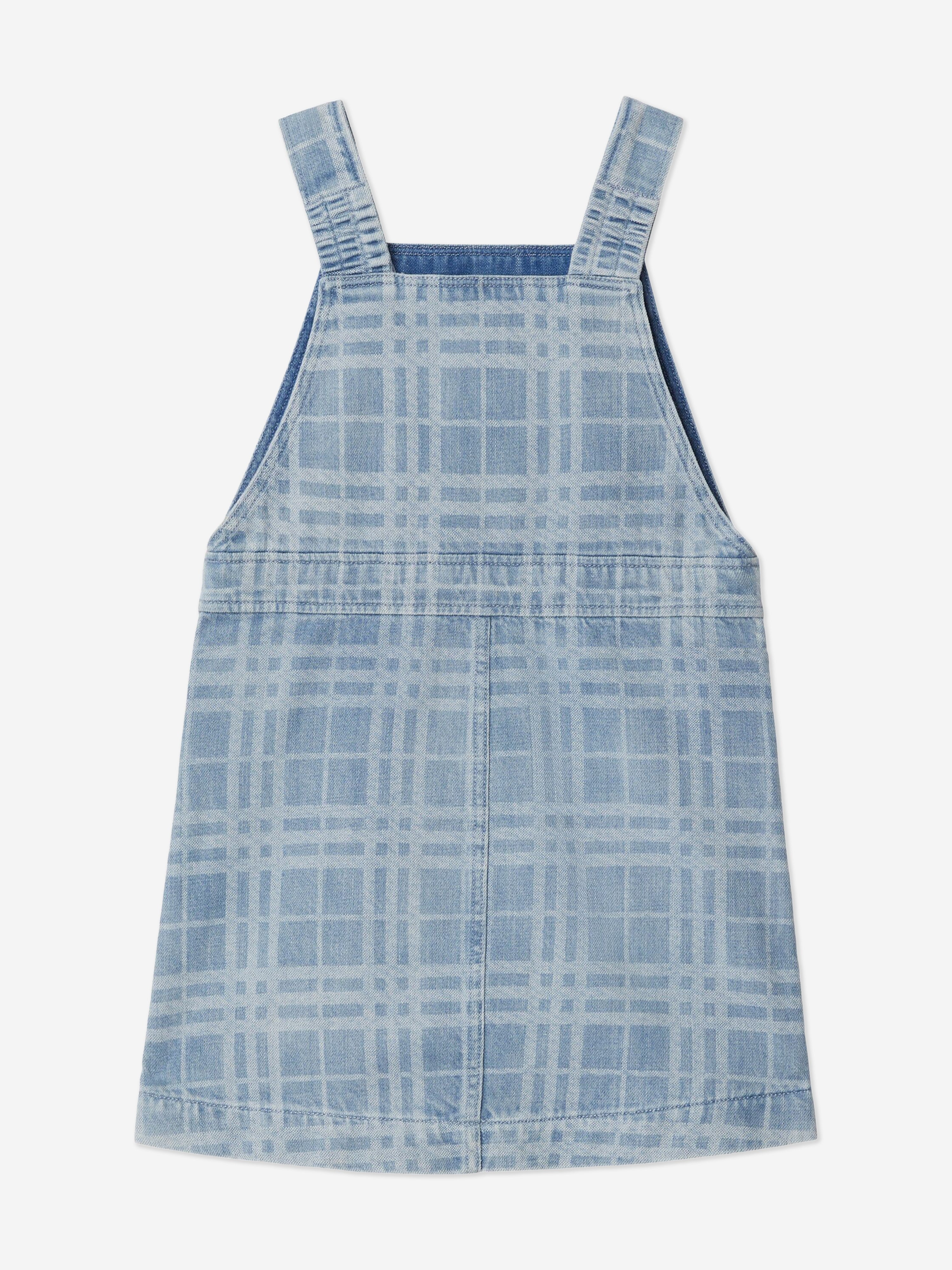 Girls Check Martine Pinafore Dress in Blue