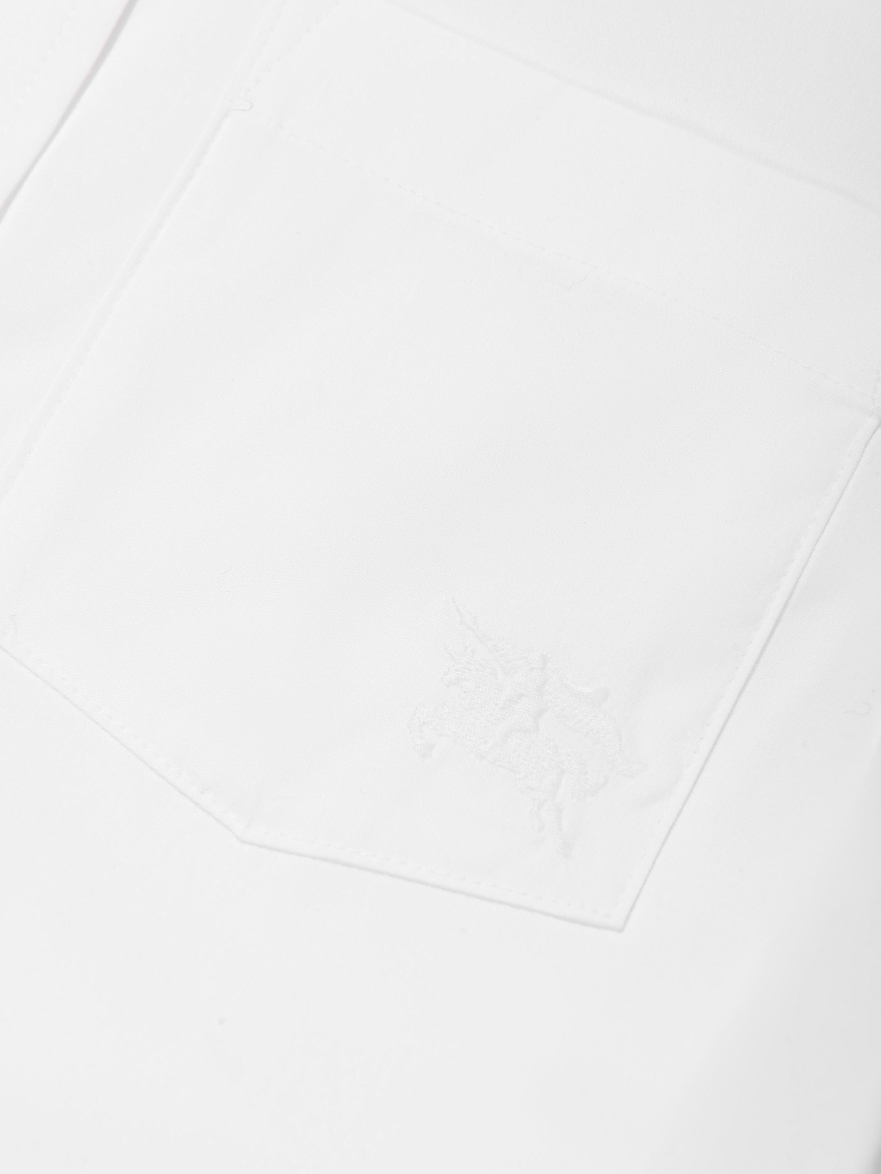 Boys Embroidered Logo Owen Shirt in White