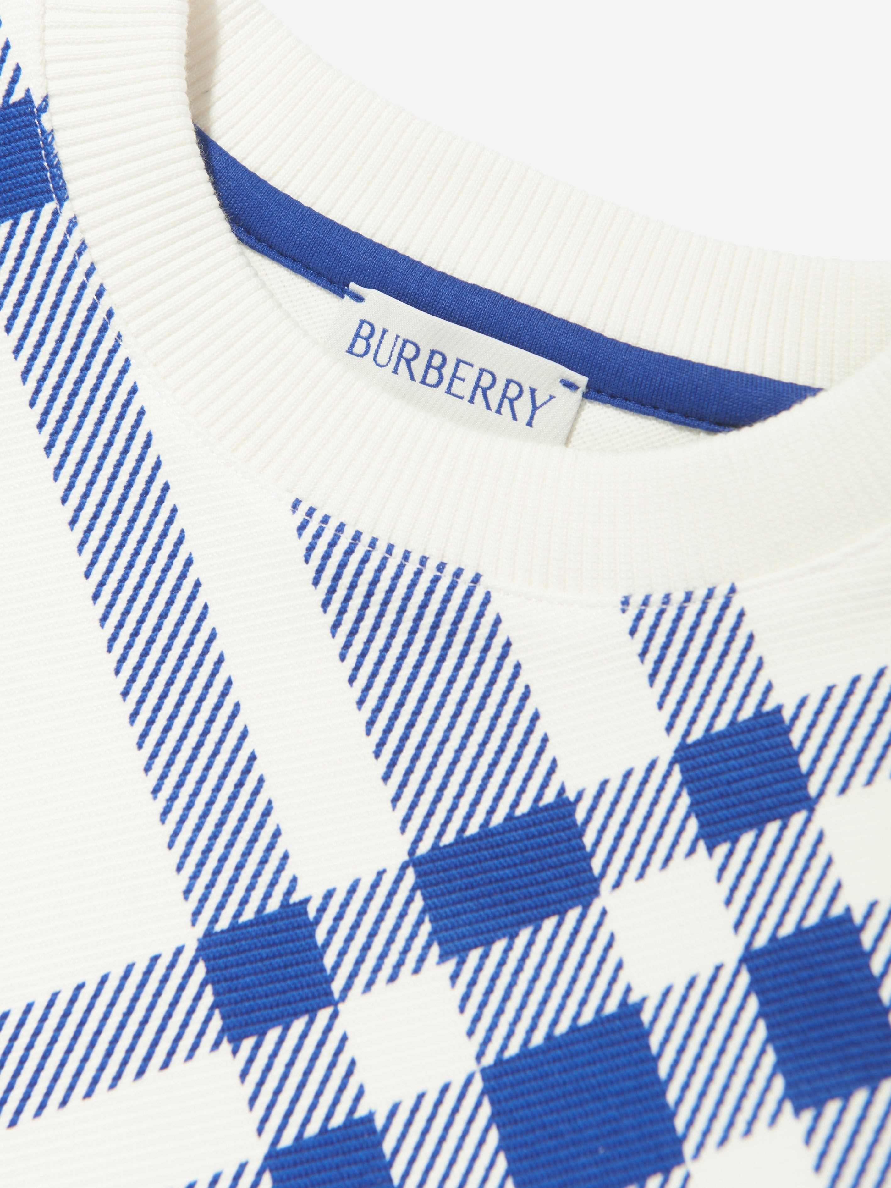 Kids Bias Check Sweatshirt in White