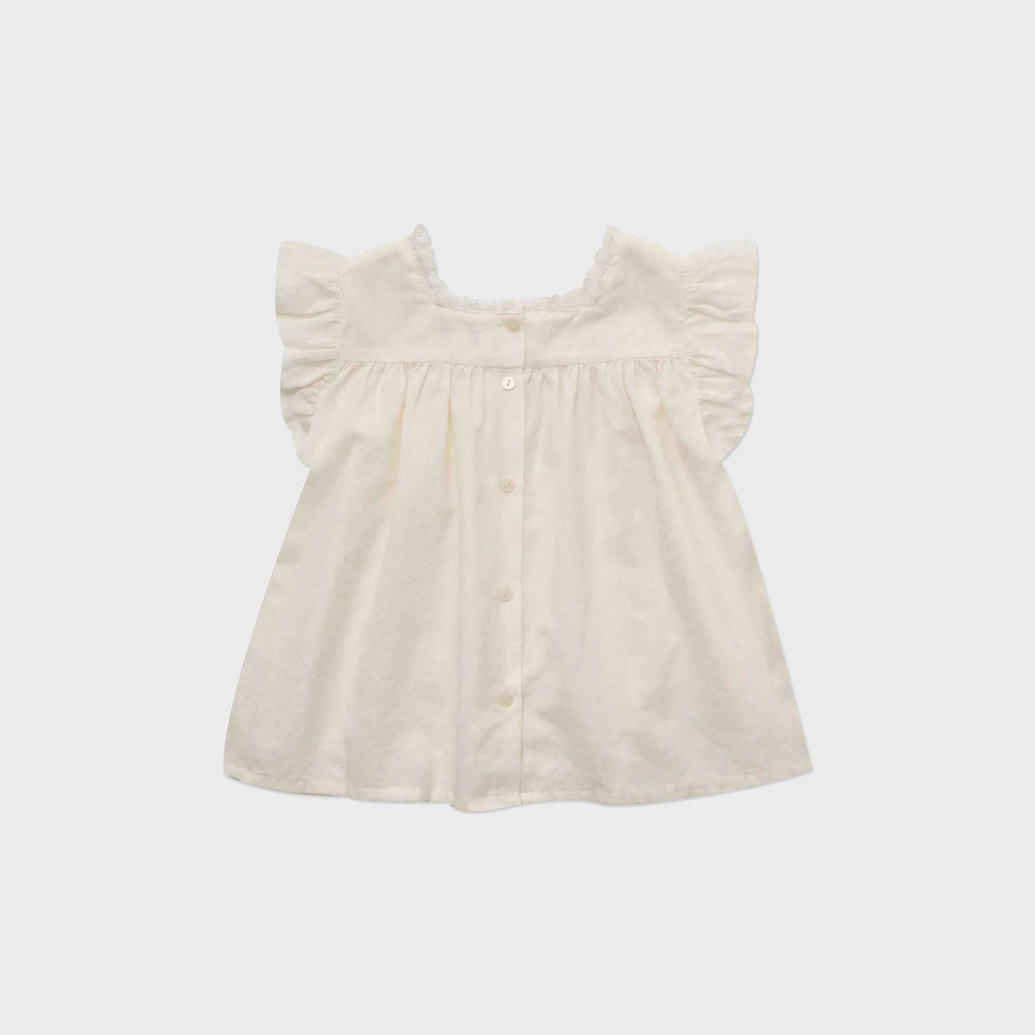 Girls Cream Cotton Blouse