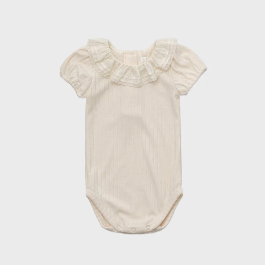 Baby Girls Cream Doll Collar Bodysuit