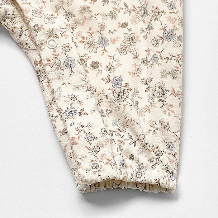 Grenouillère Bébé Fille Coton Imprimé Floral Blanc