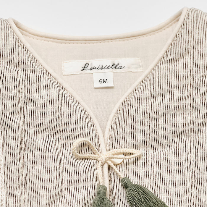 Gilet matelassé crème pour bébé fille