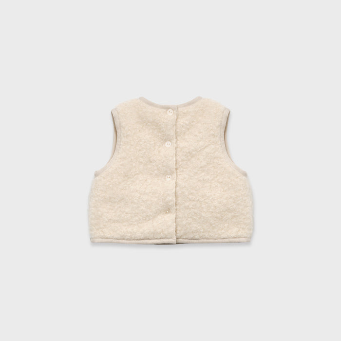 Gilet rembourré en molleton sherpa blanc pour bébés filles