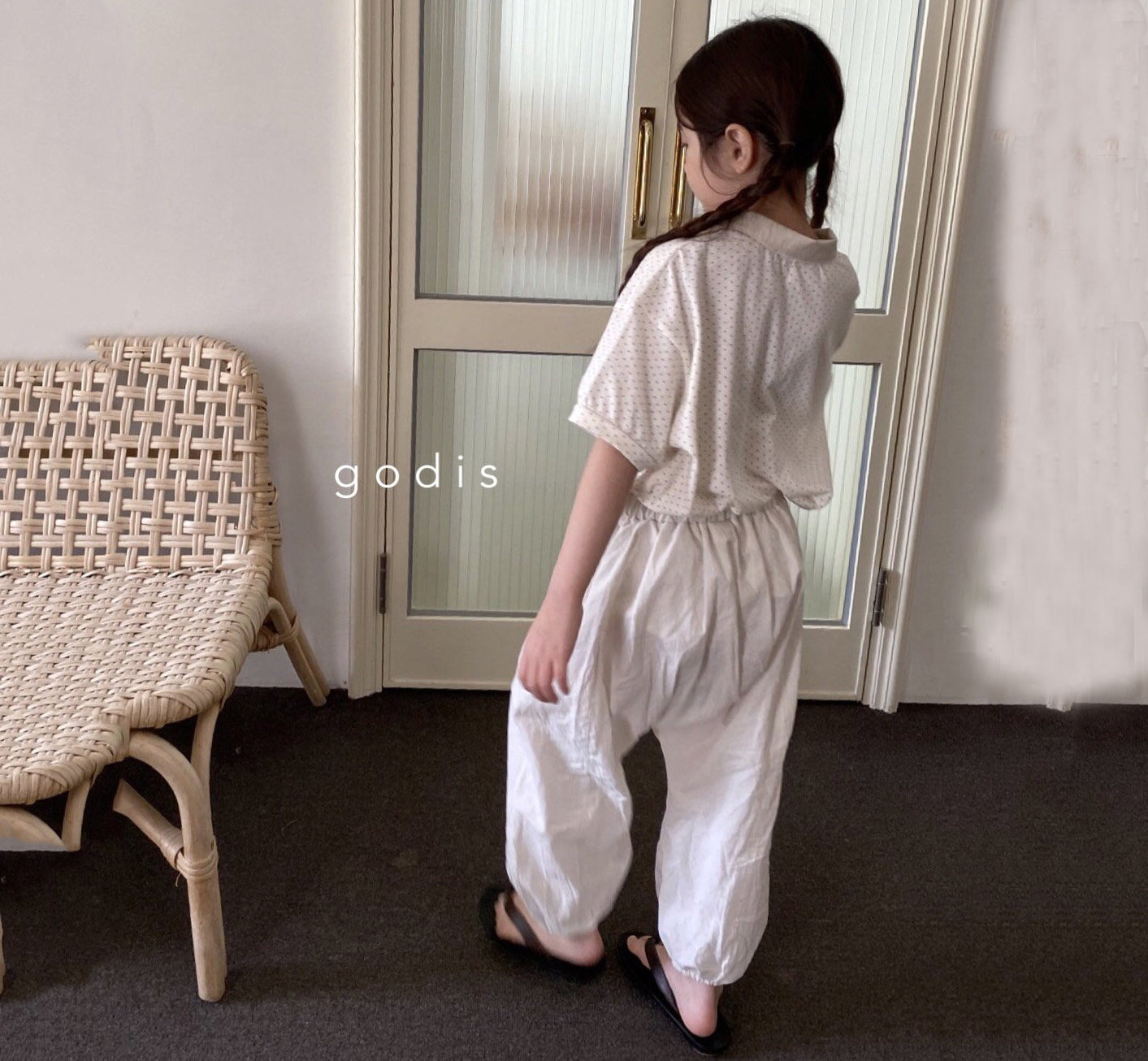 Boys & Girls White Cotton Trousers