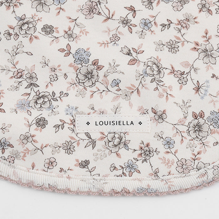 Bavoir bébé fille blanc à fleurs en coton