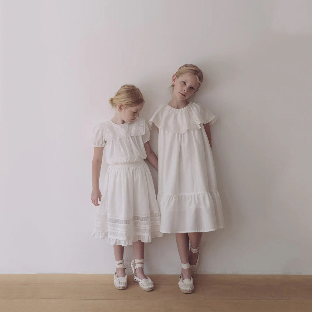 Girls White Cotton Blouse