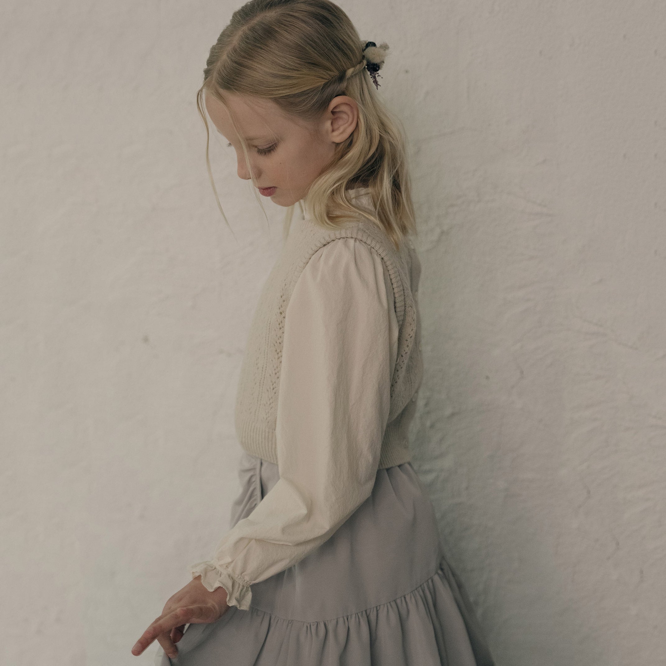 Girls White Cotton Shirt