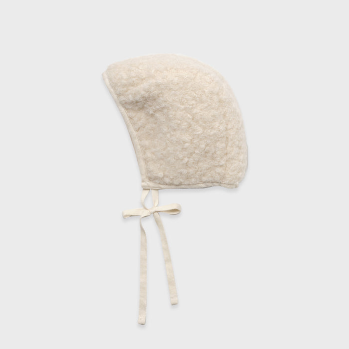 Bonnet bébé fille en polaire Sherpa blanc