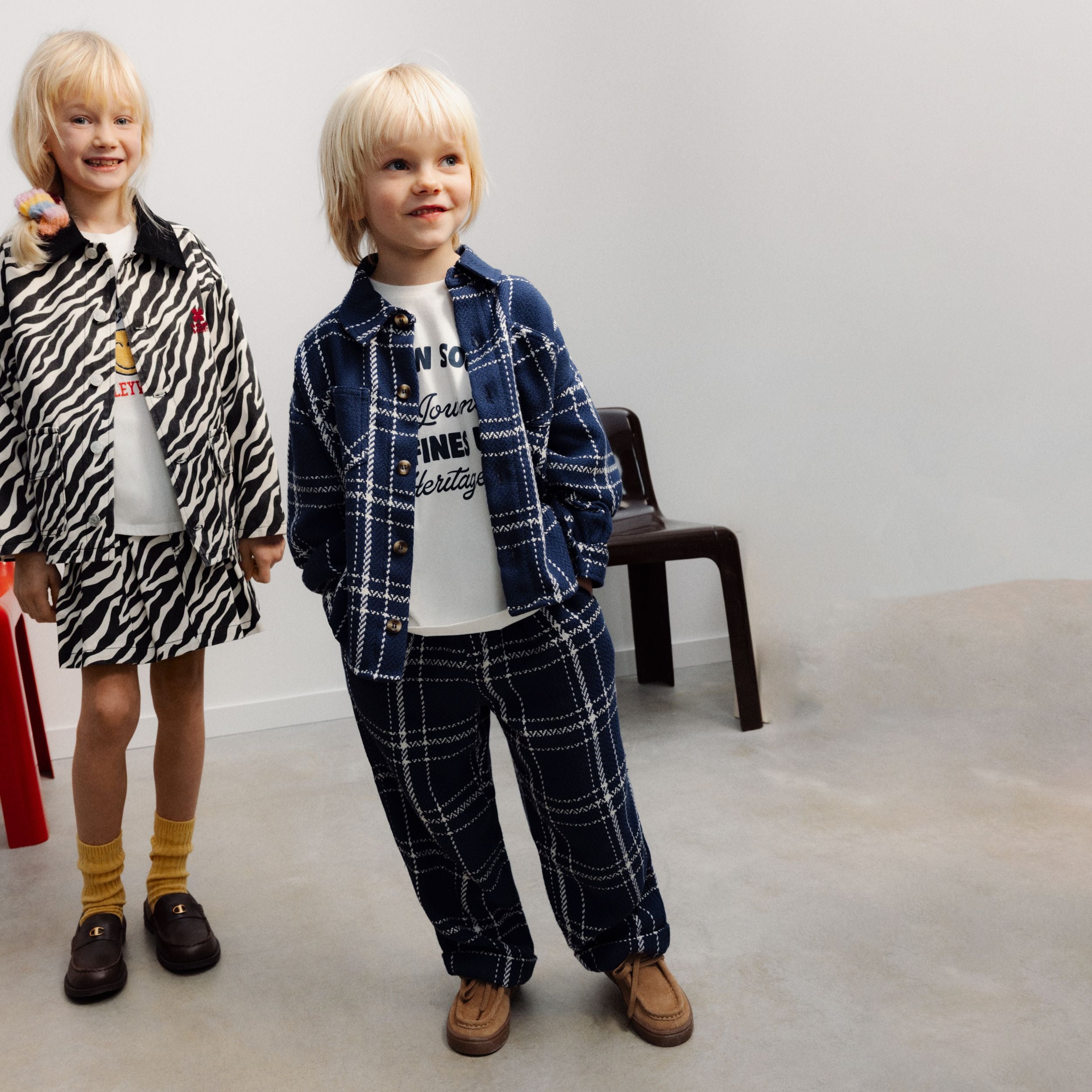 Boys & Girls Blue Check Cotton Shirt