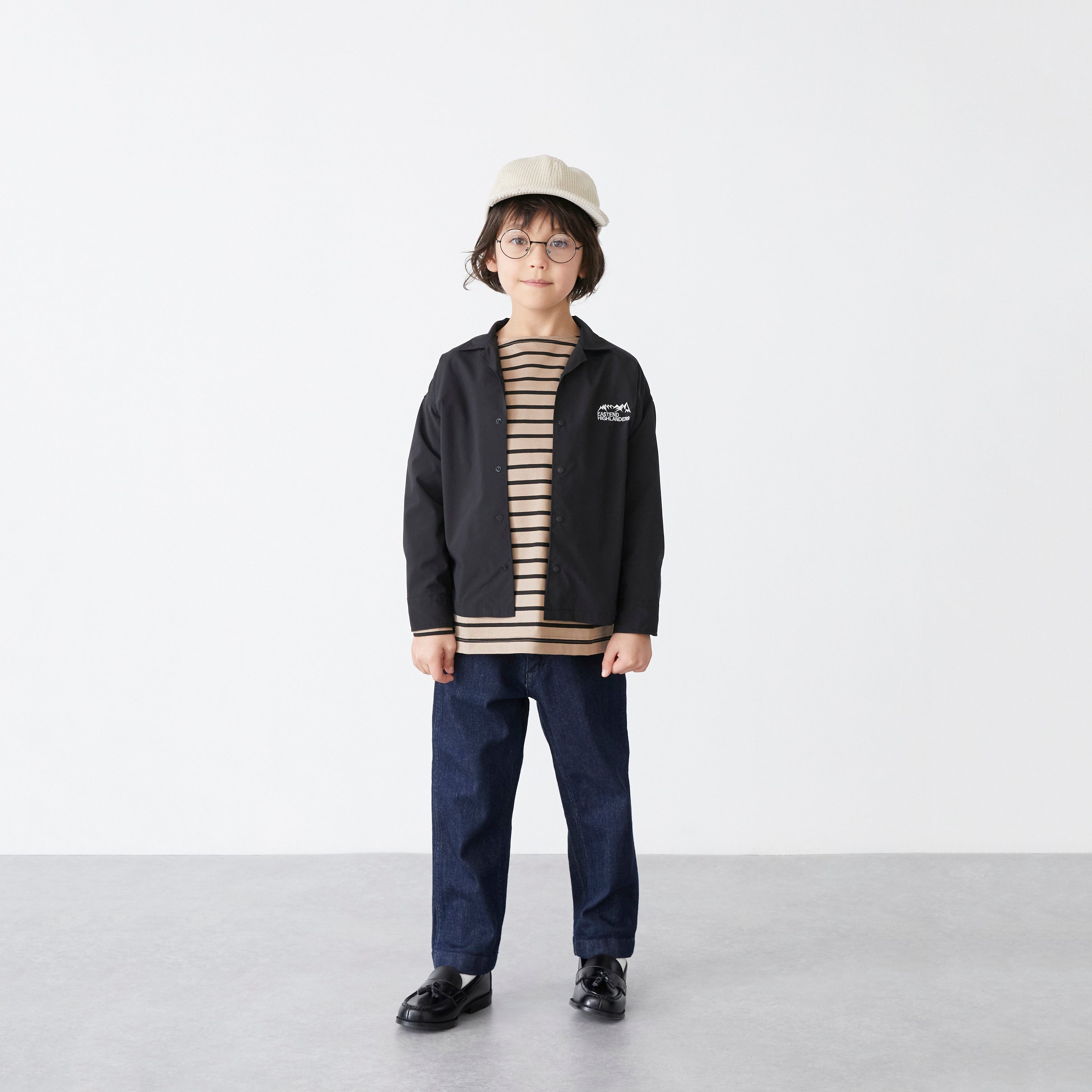 Boys & Girls Black Stripes Cotton T-Shirt