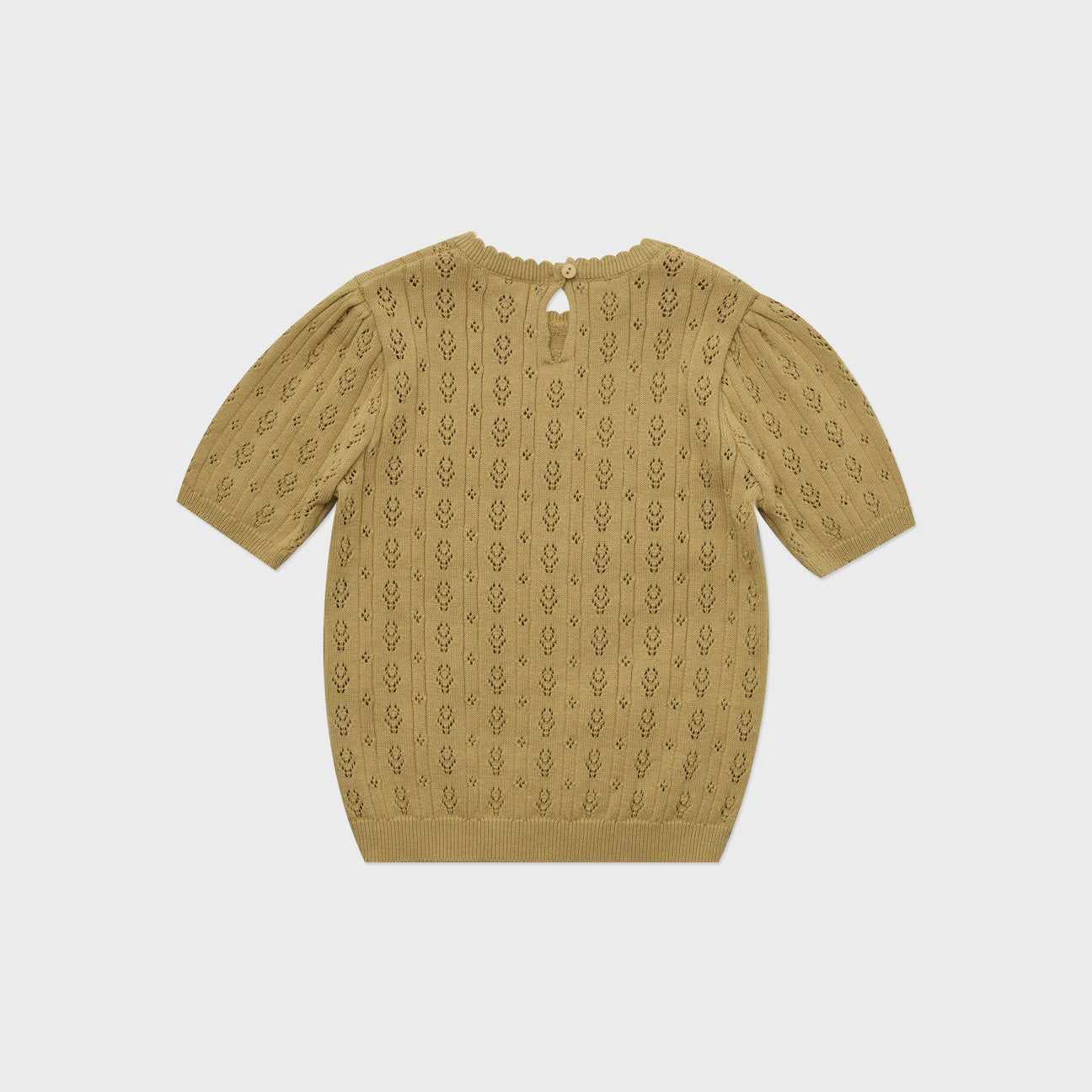 Girls Olive Cotton Knit Pullover