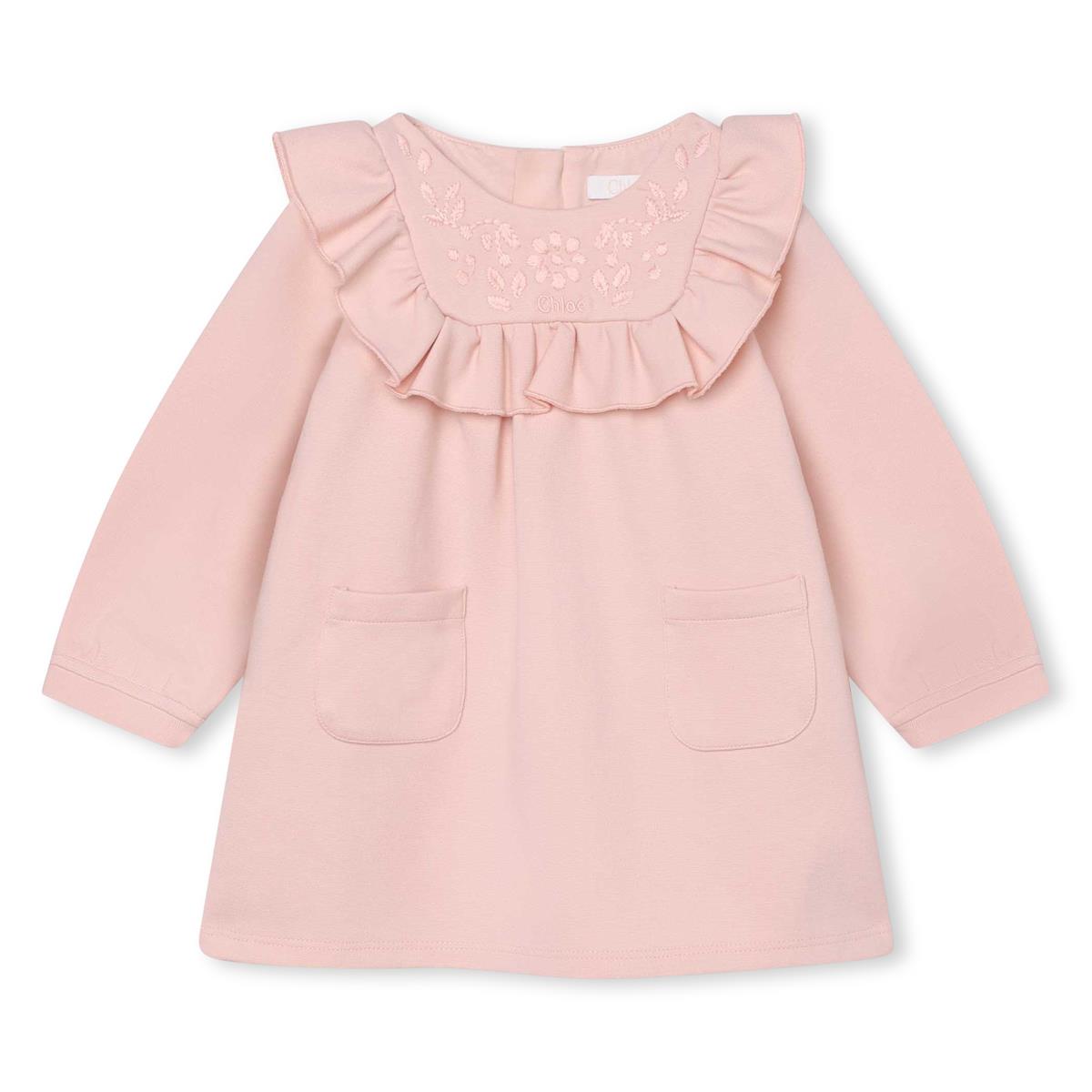 Baby Girls Pink Embroidered Dress