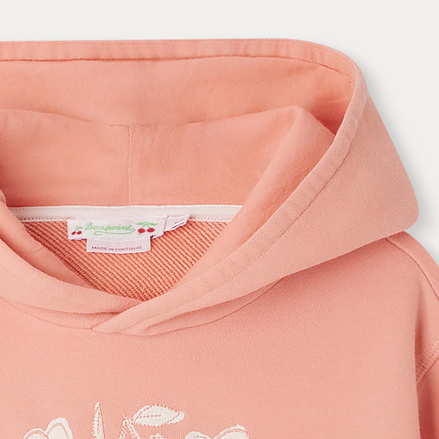 Girls Pink Logo Hooded Cotton Sweatshirt