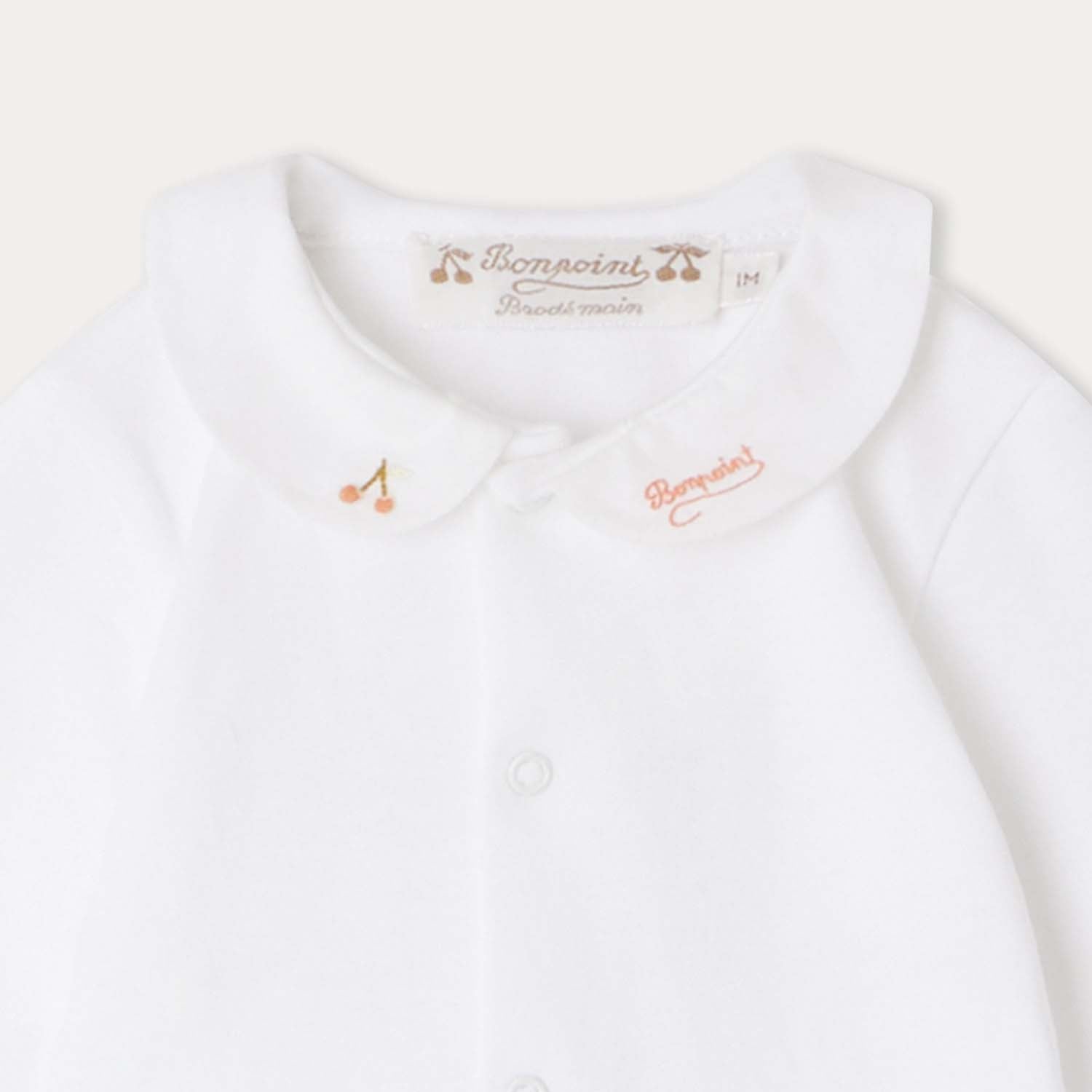Baby Boys & Girls White Cotton Babysuit