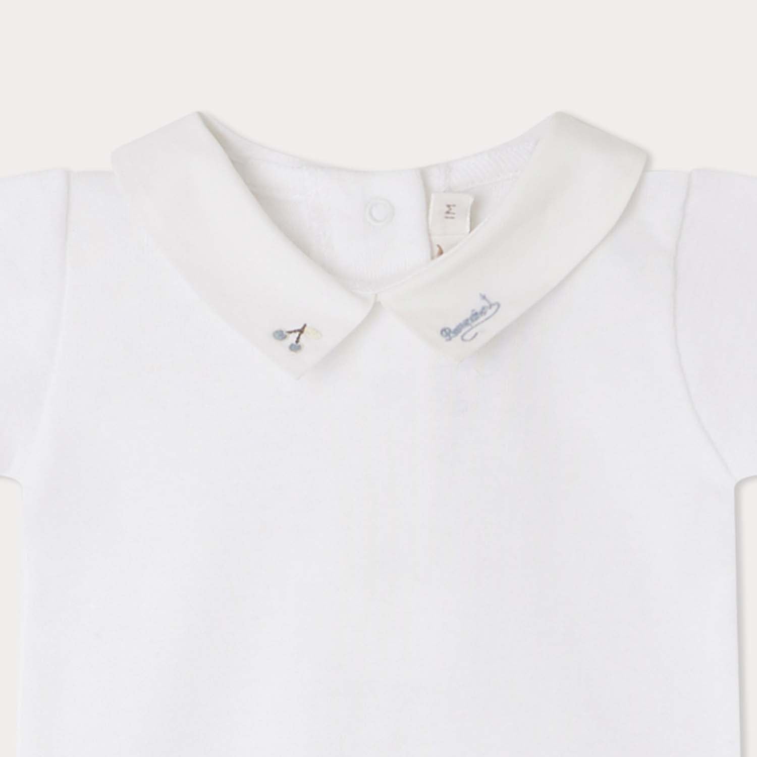 Baby Boys & Girls White Cotton Babysuit