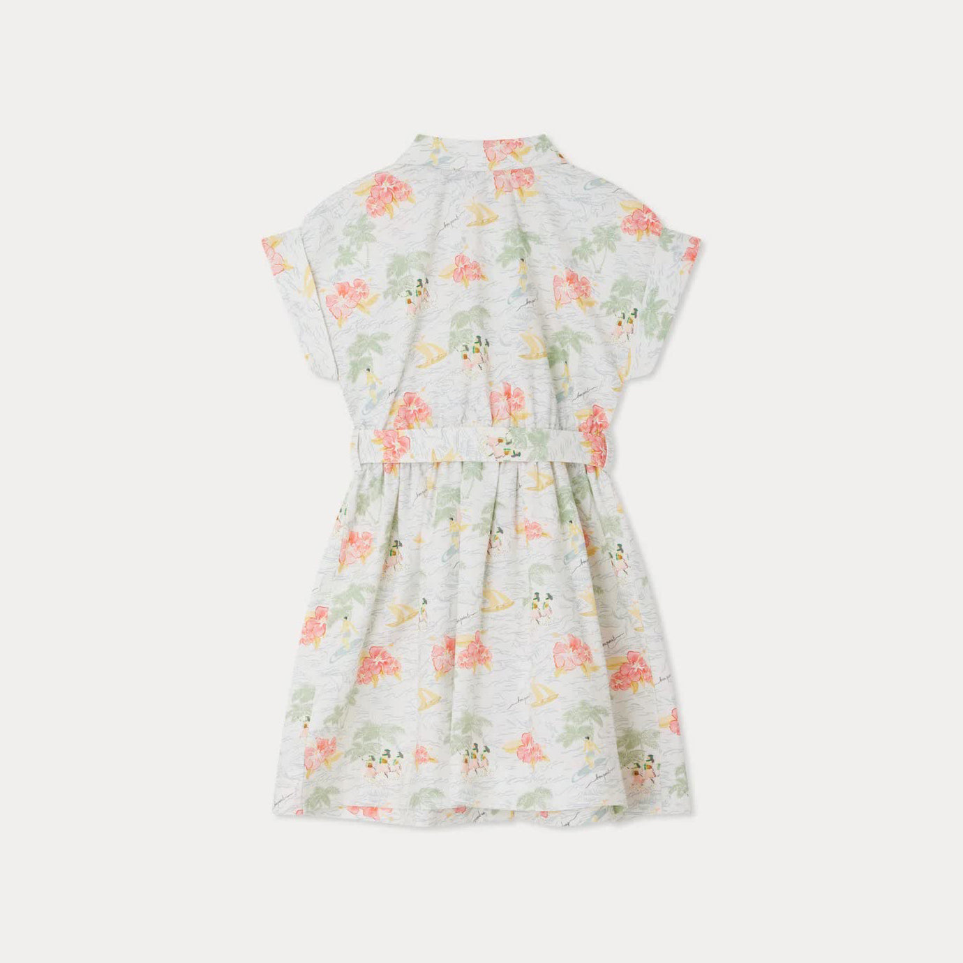 Girls Blue Aqua Printed Cotton Dress