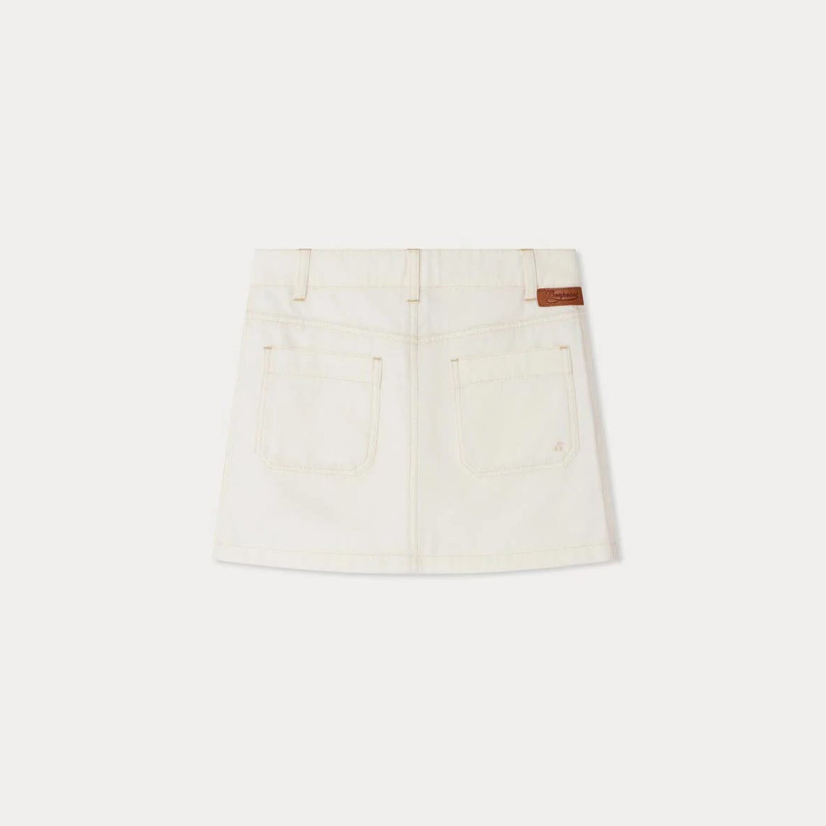 Girls White Cotton Skirt