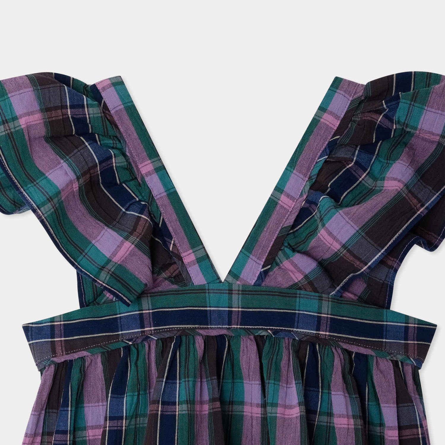 Girls Purple Check Cotton Top