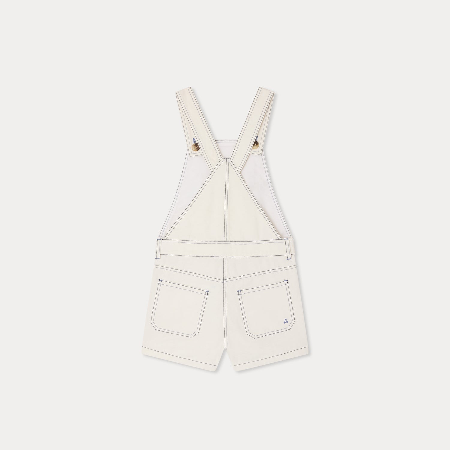 Girls White Denim Jumpsuit