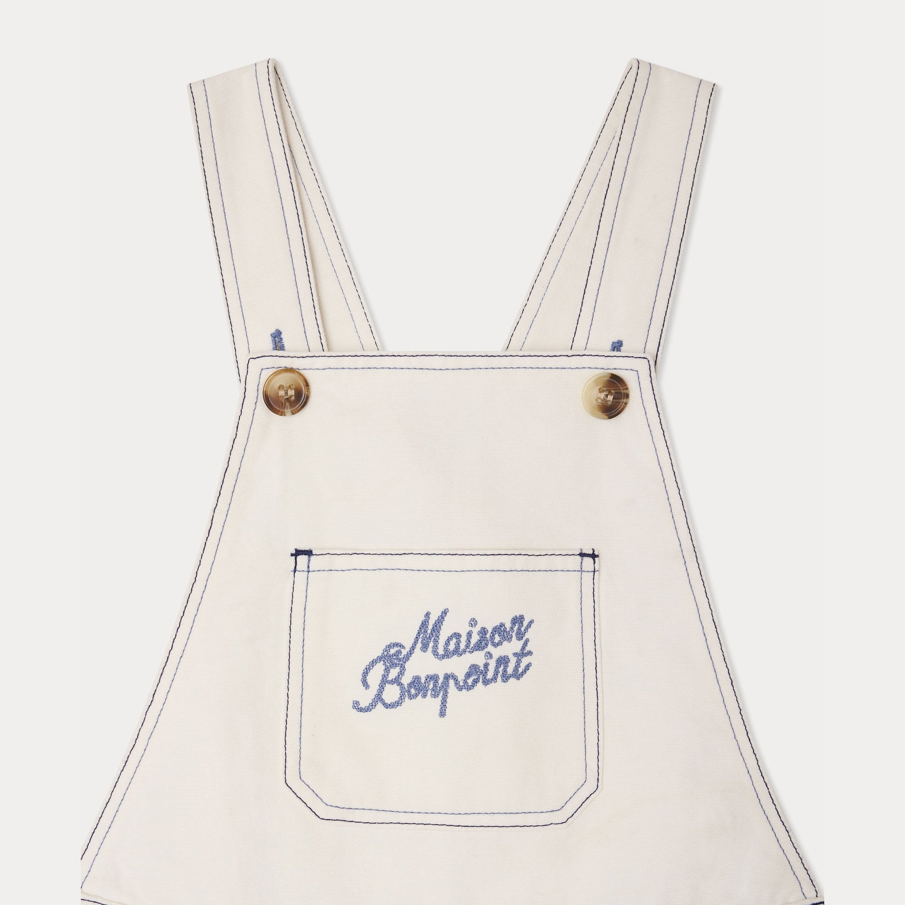Girls White Denim Jumpsuit