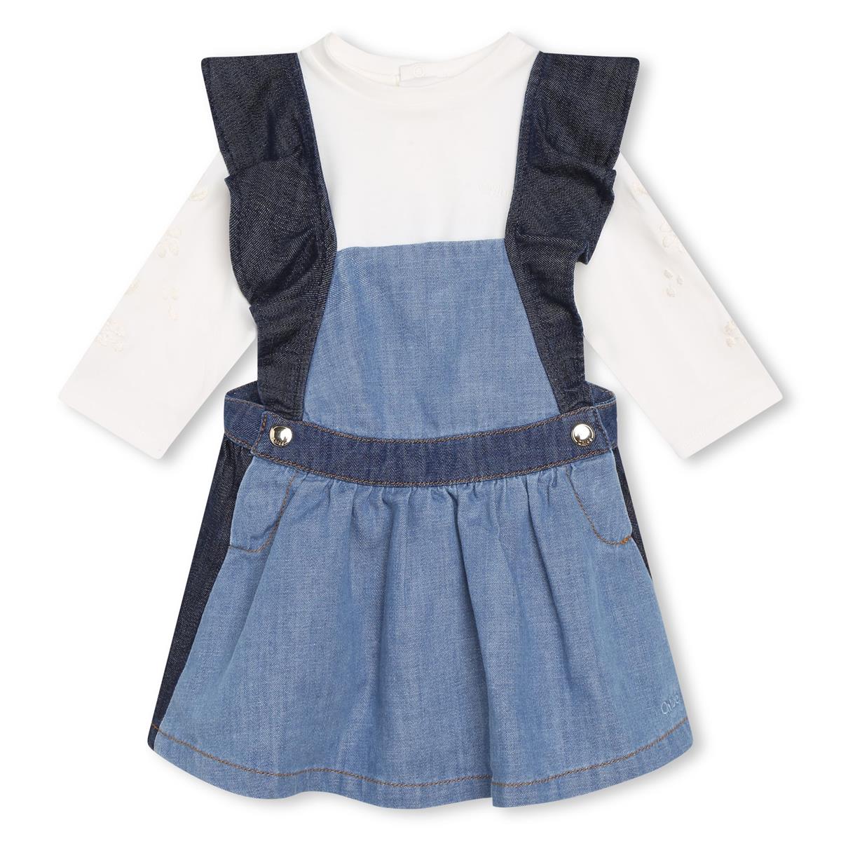 Baby Girls Blue Denim Dress Set
