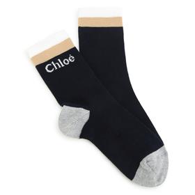 Girls Blue Logo Cotton Socks