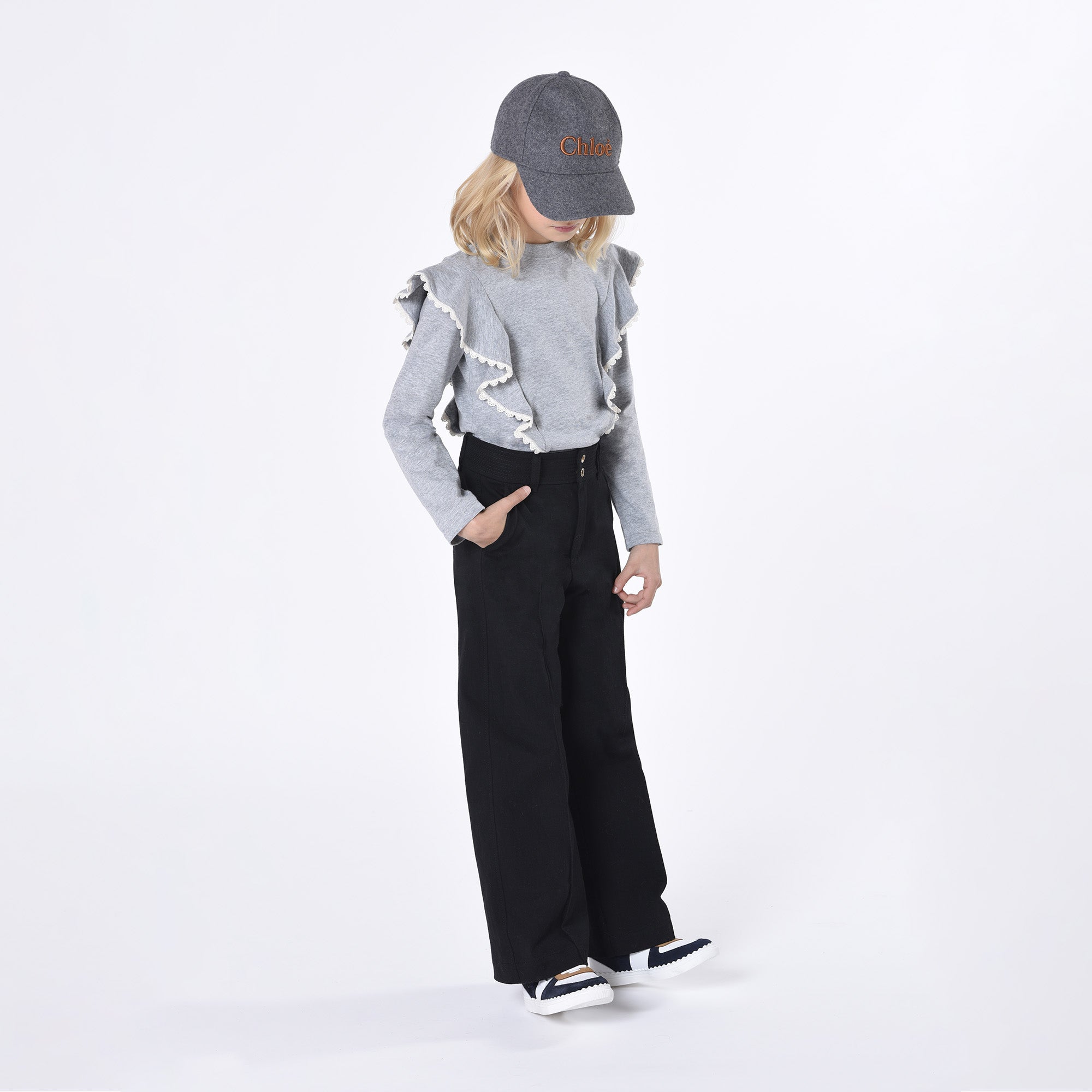 Girls Grey Logo Cap
