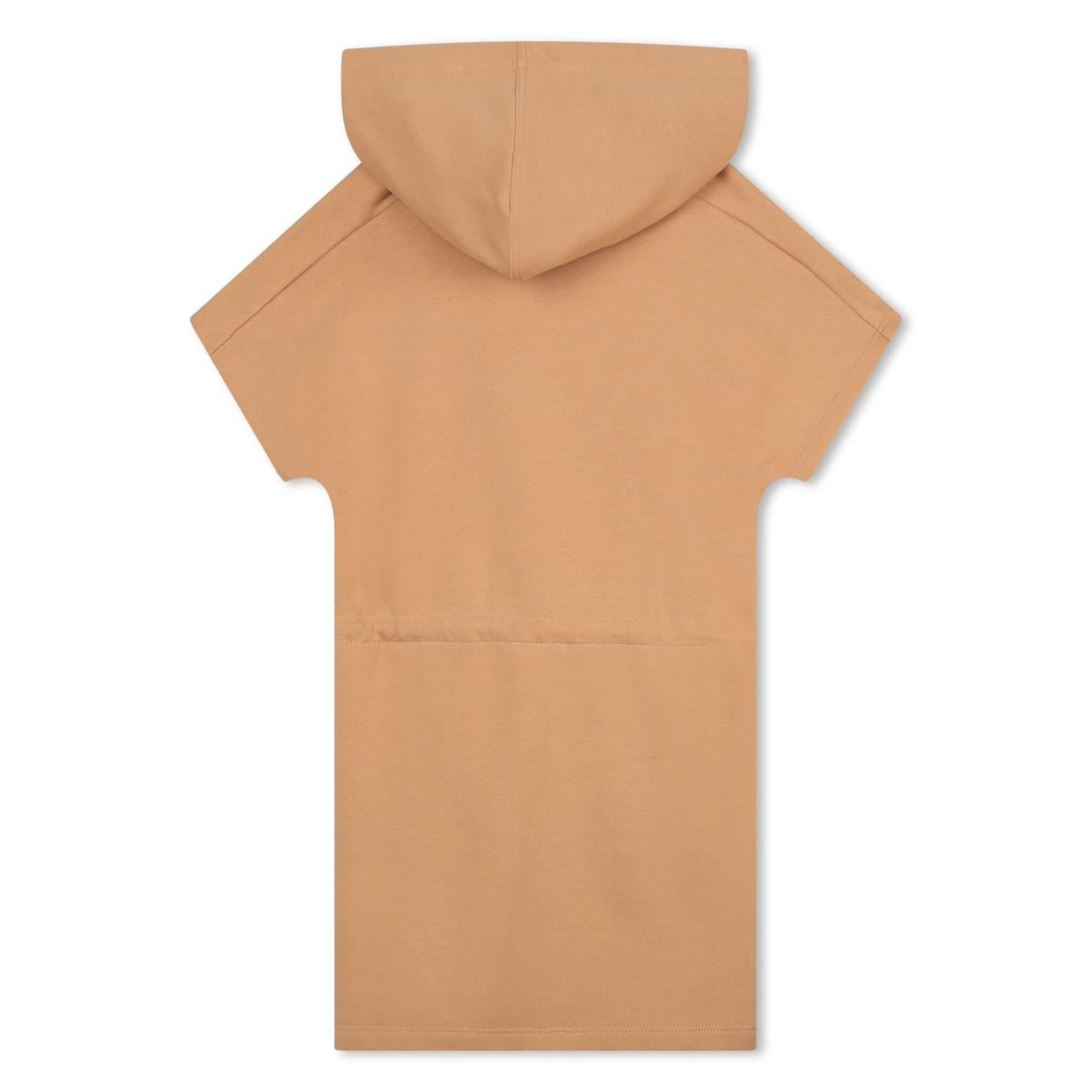 Girls Beige Logo Cotton Dress