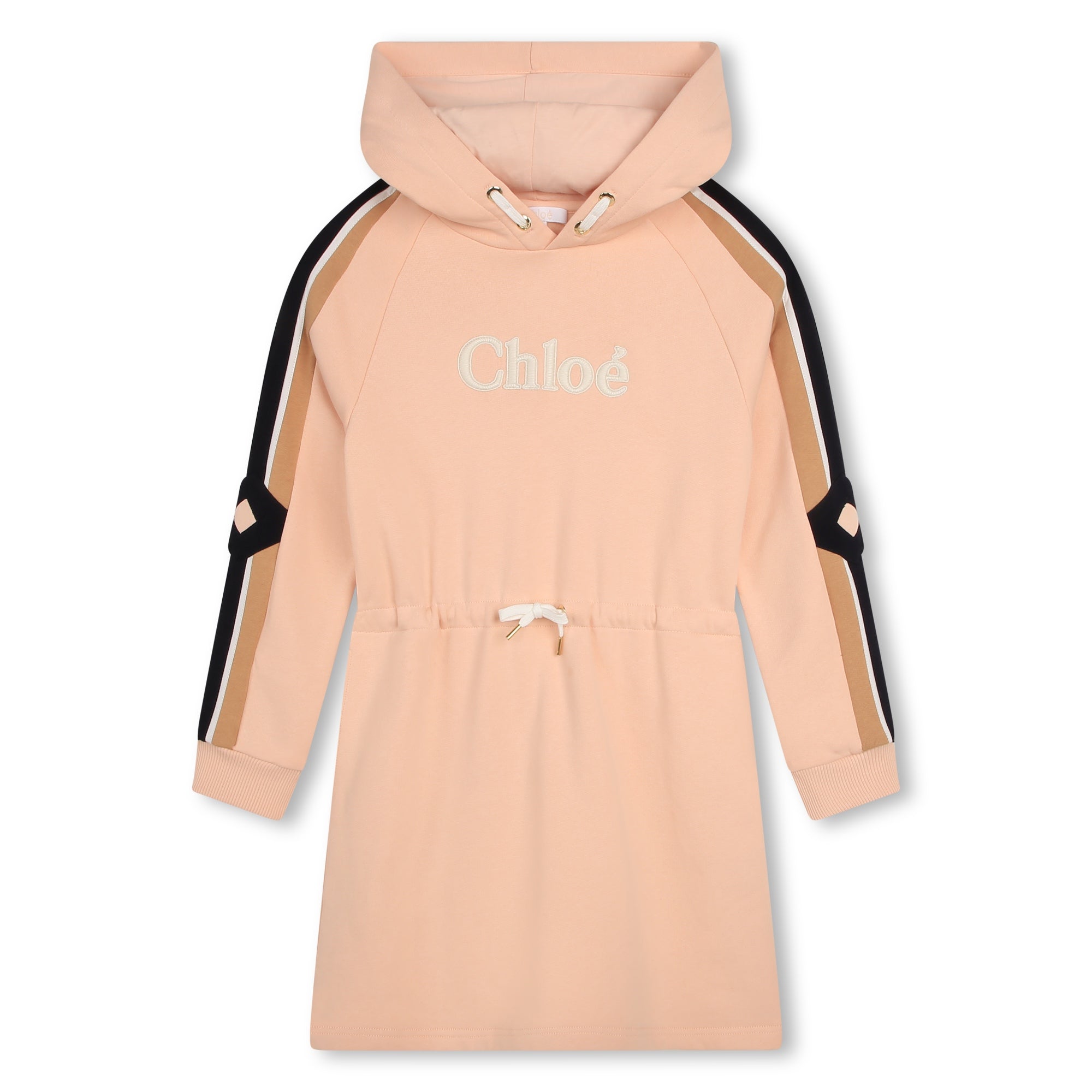 Girls Pink Logo Hooded Dress