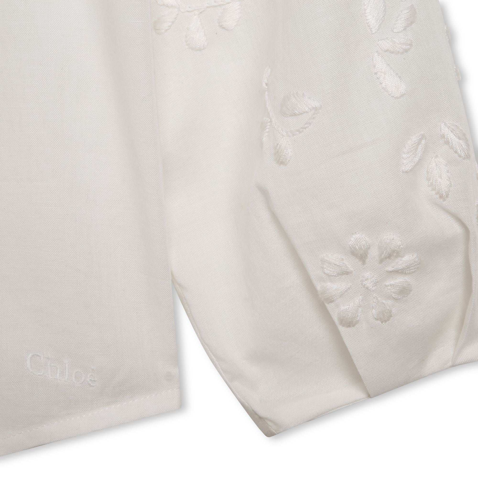 Girls White Ruffled Cotton Shirt