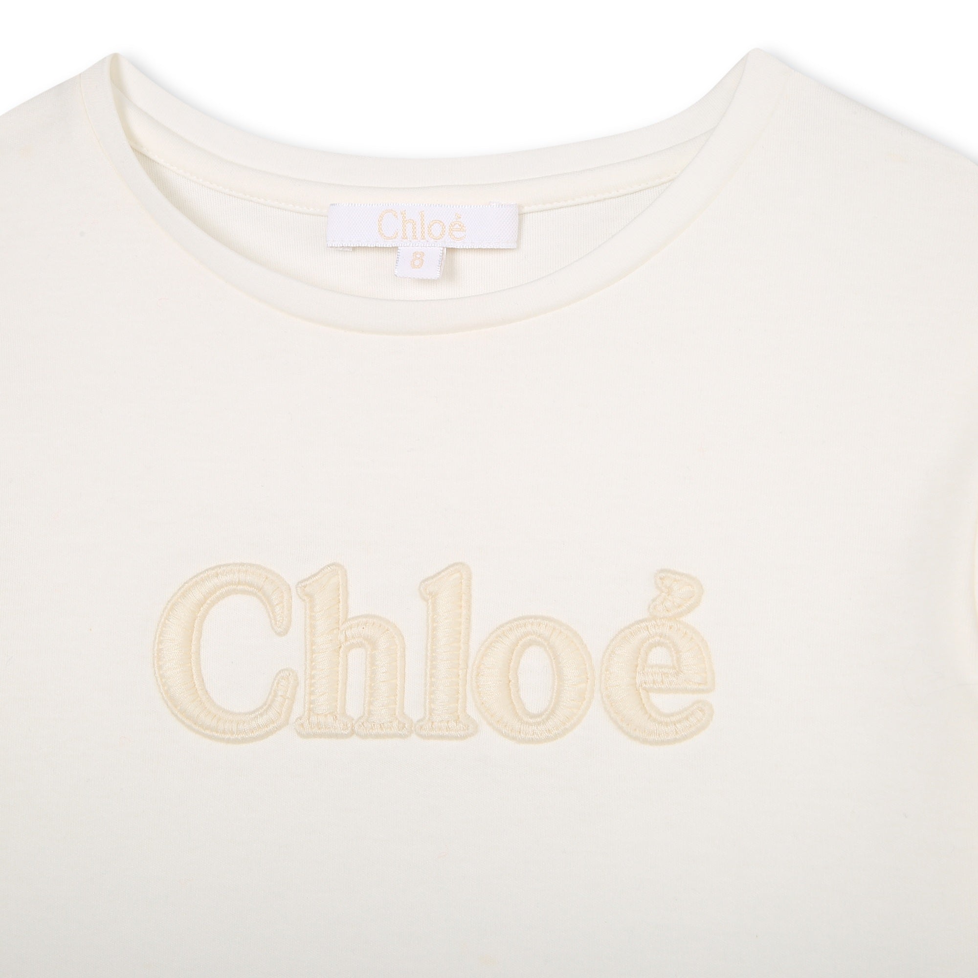 Girls White Logo Cotton T-Shirt
