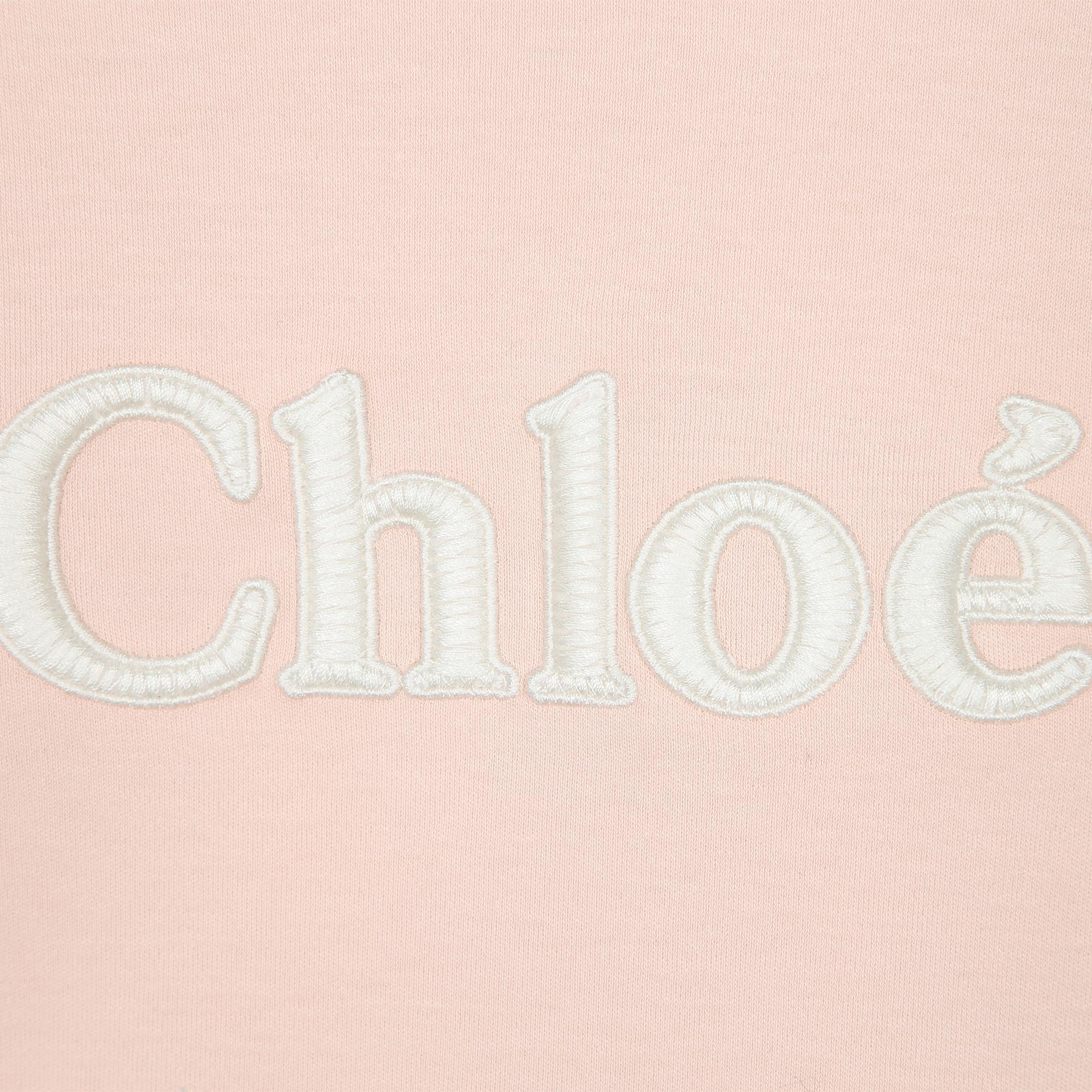 Girls Pink Logo Cotton T-Shirt