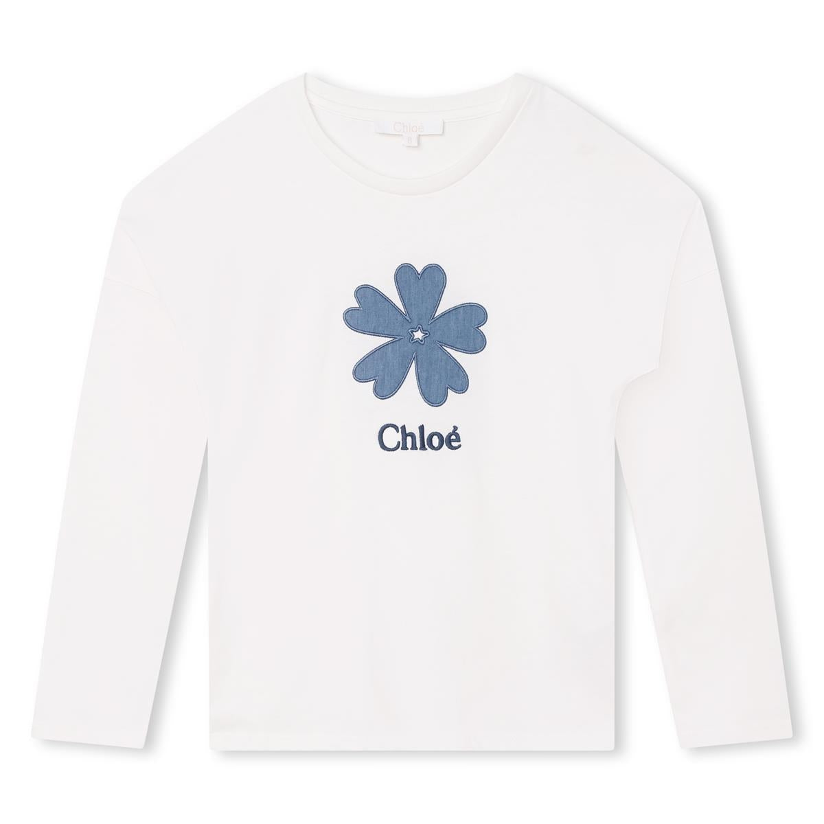 Girls White Logo Cotton T-Shirt