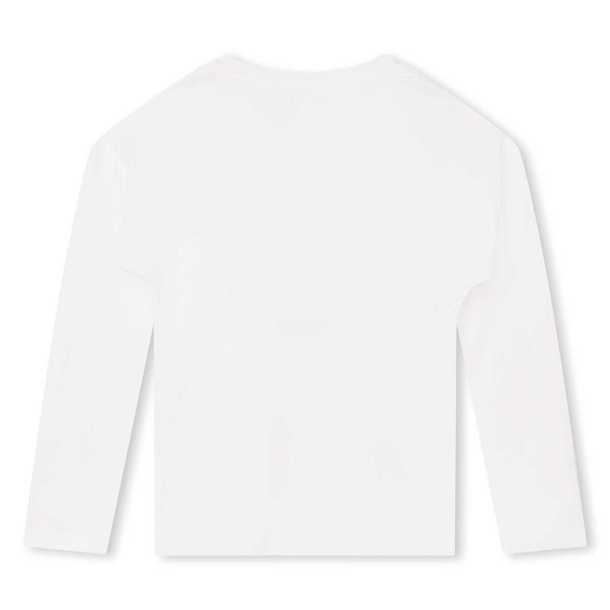 Girls White Logo Cotton T-Shirt