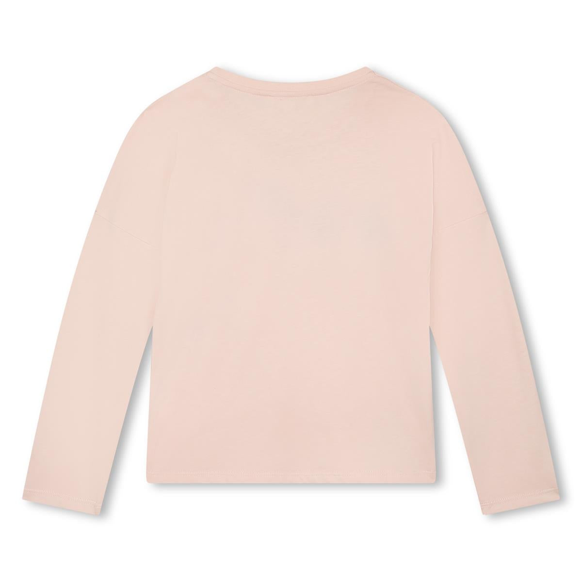 Girls Pink Logo Cotton T-Shirt