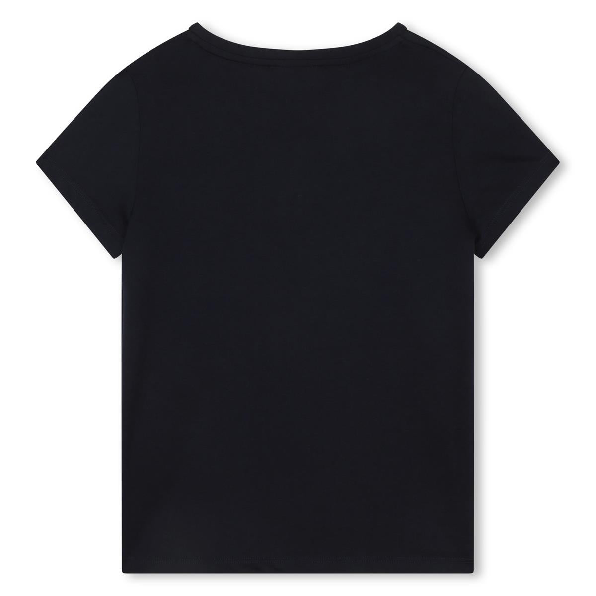 Girls Blue Logo Cotton T-Shirt