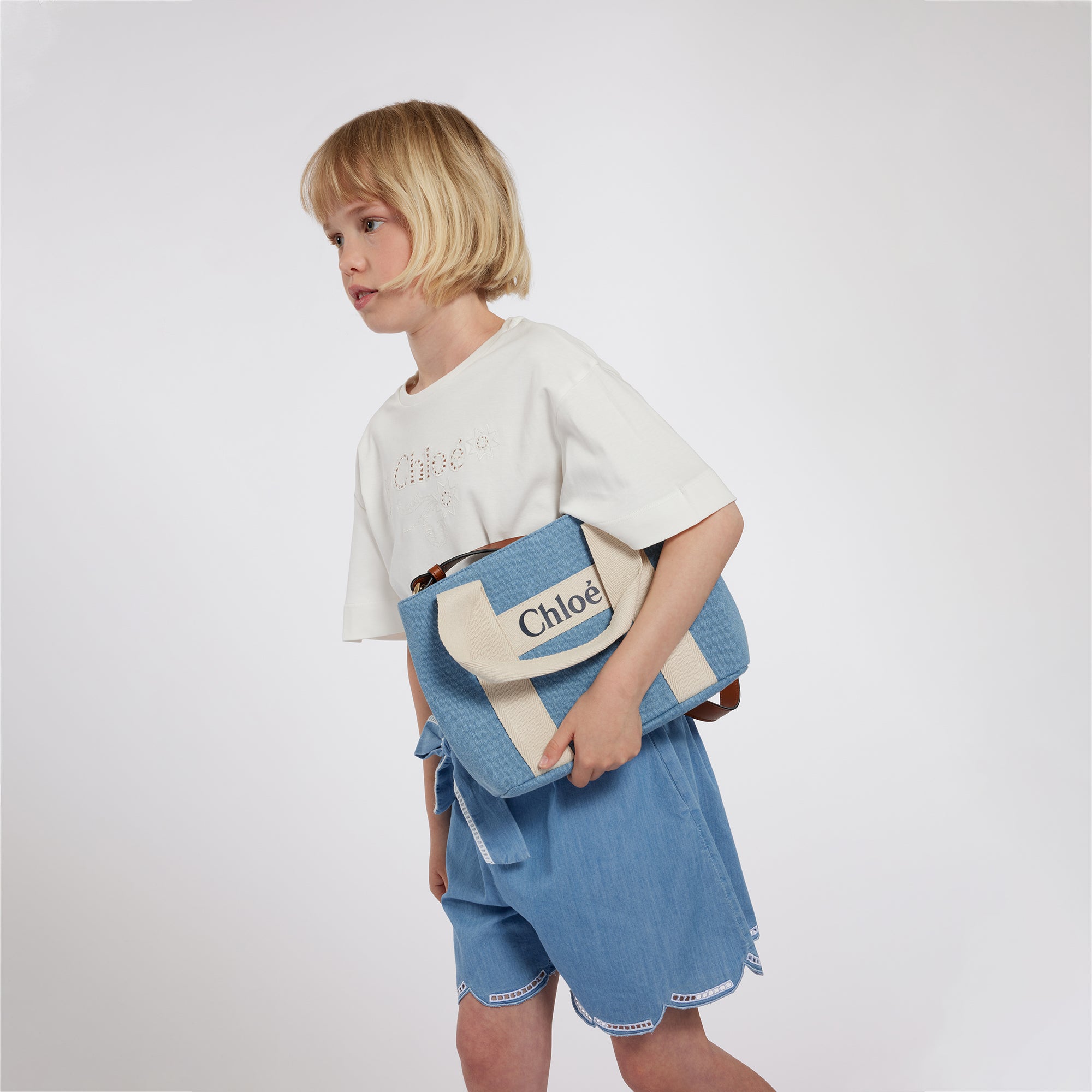 Girls Blue Denim Shoulder Bag