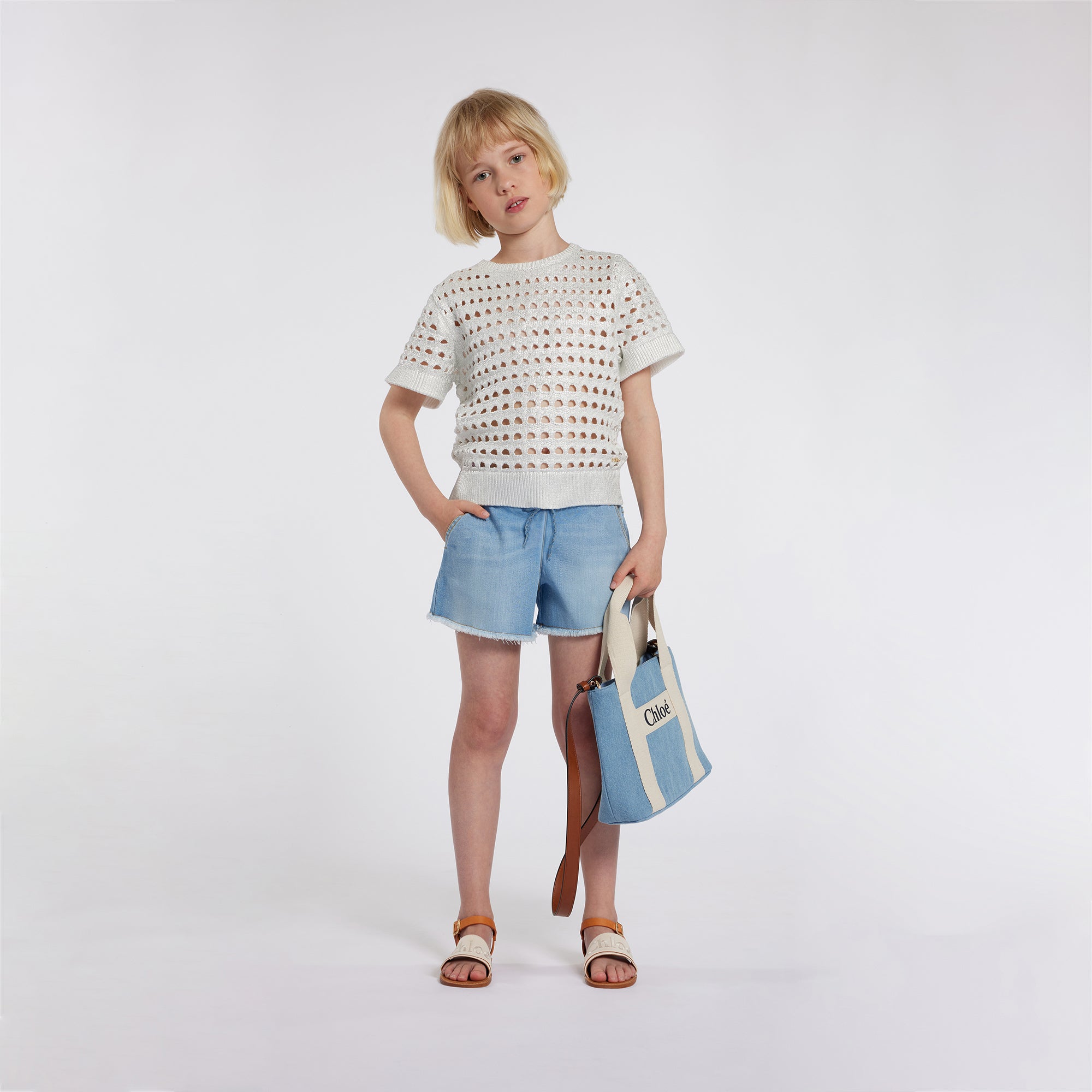 Girls Blue Denim Shoulder Bag