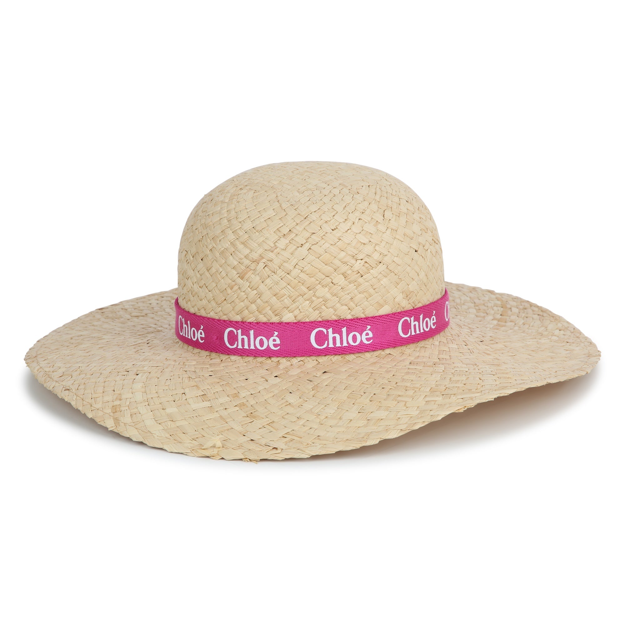 Girls Beige Straw Sun Hat
