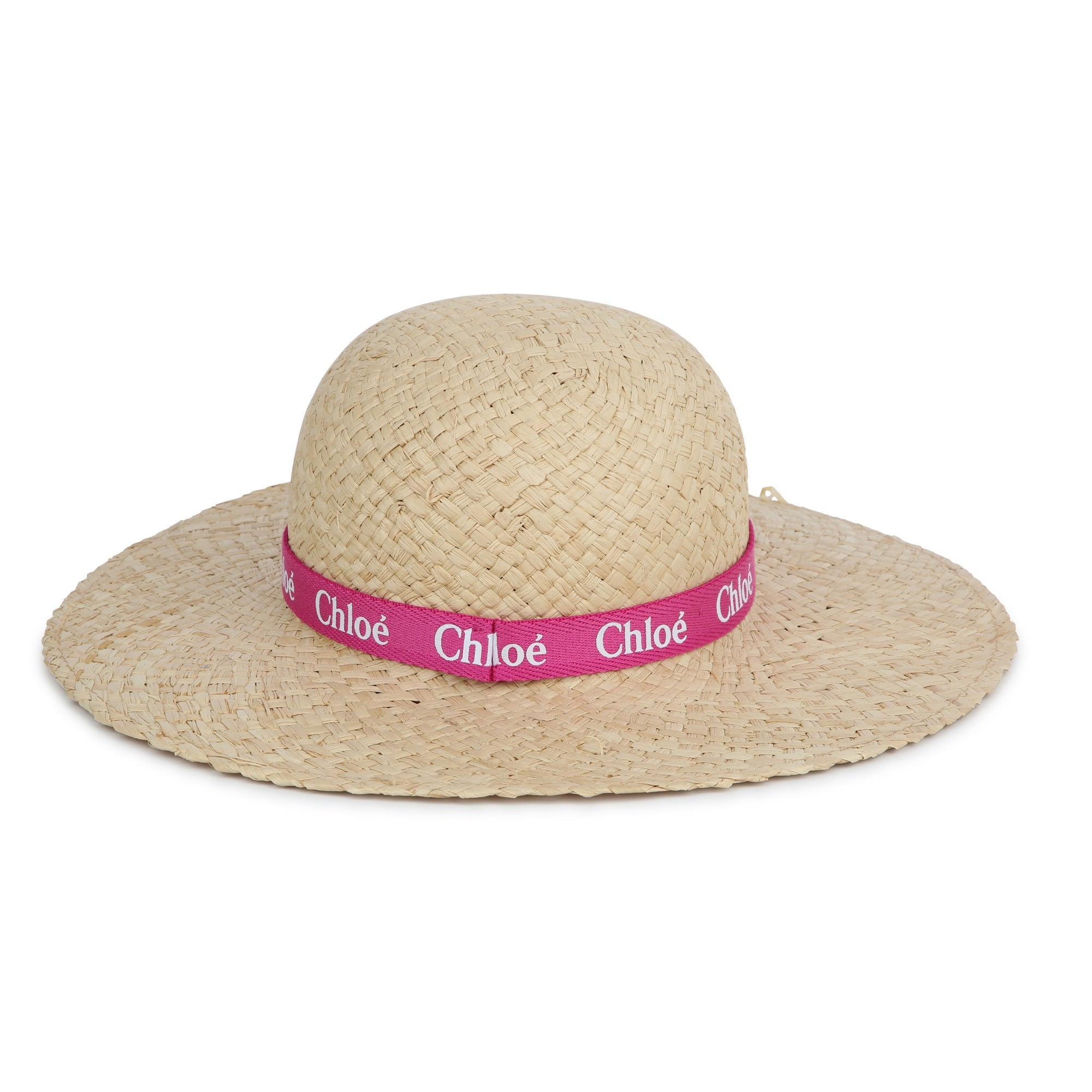 Girls Beige Straw Sun Hat